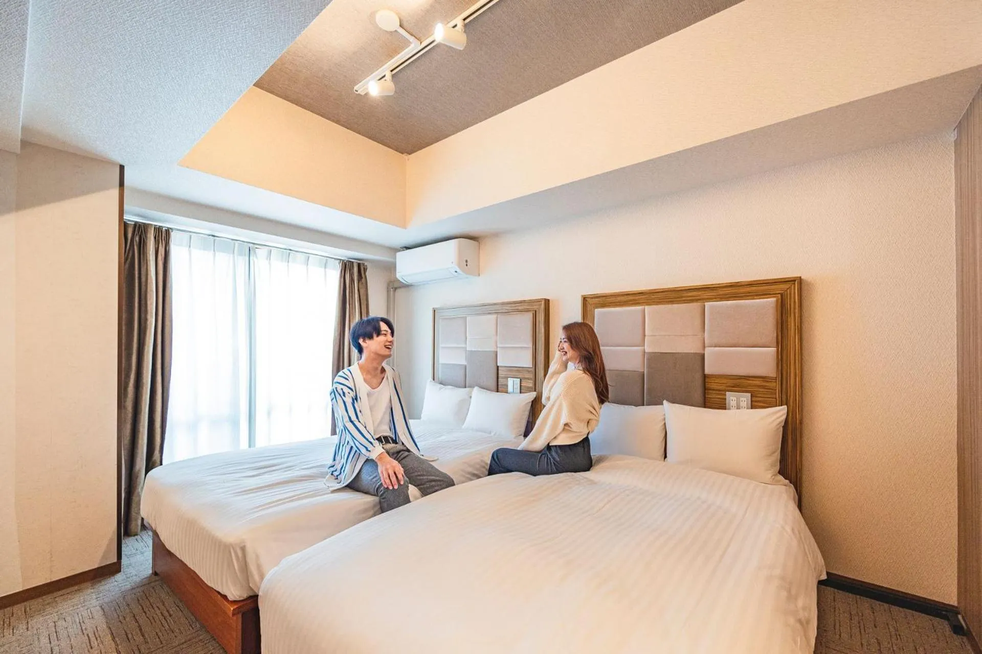Photo of the whole room, Bed in HOTEL RELIEF Namba Daikokuchou