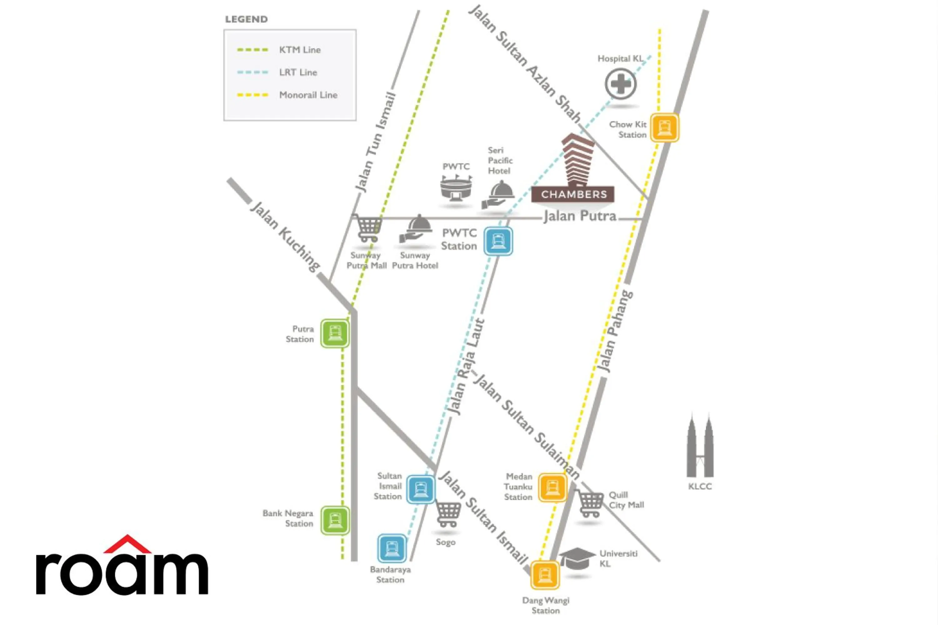 Location in Chambers Residence, Sunway Putra Mall
