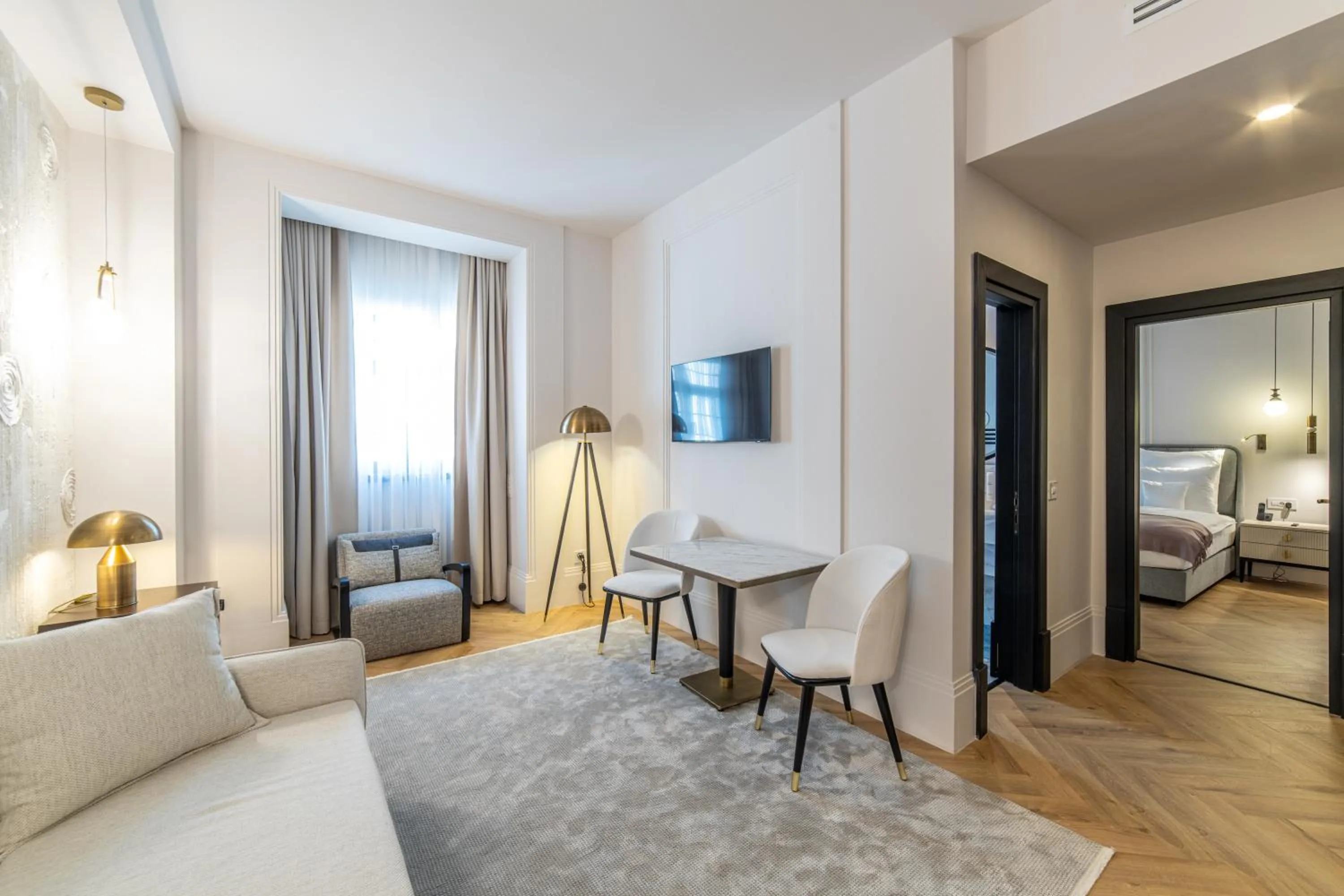 Living room, Bed in ZET Hotel