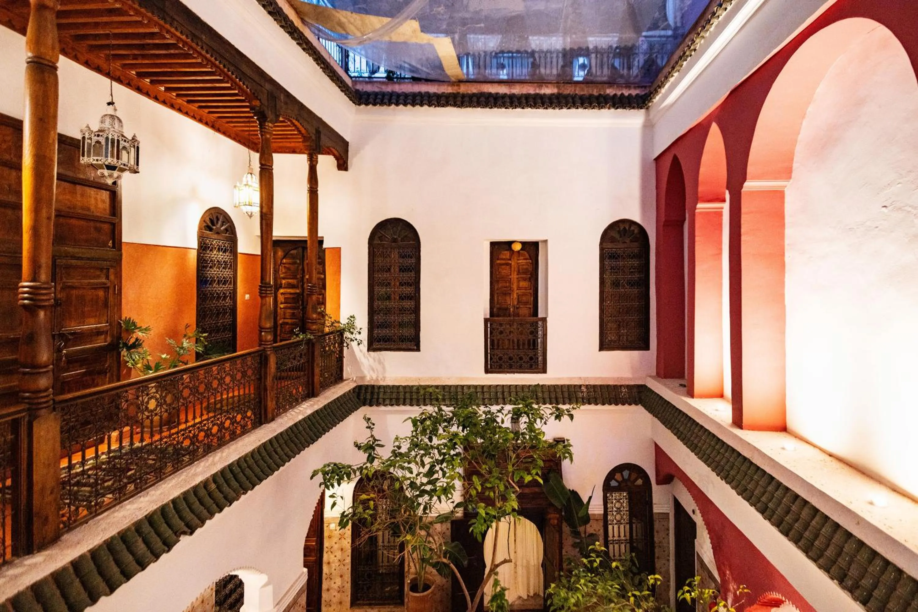 Inner courtyard view in Riad Taghia