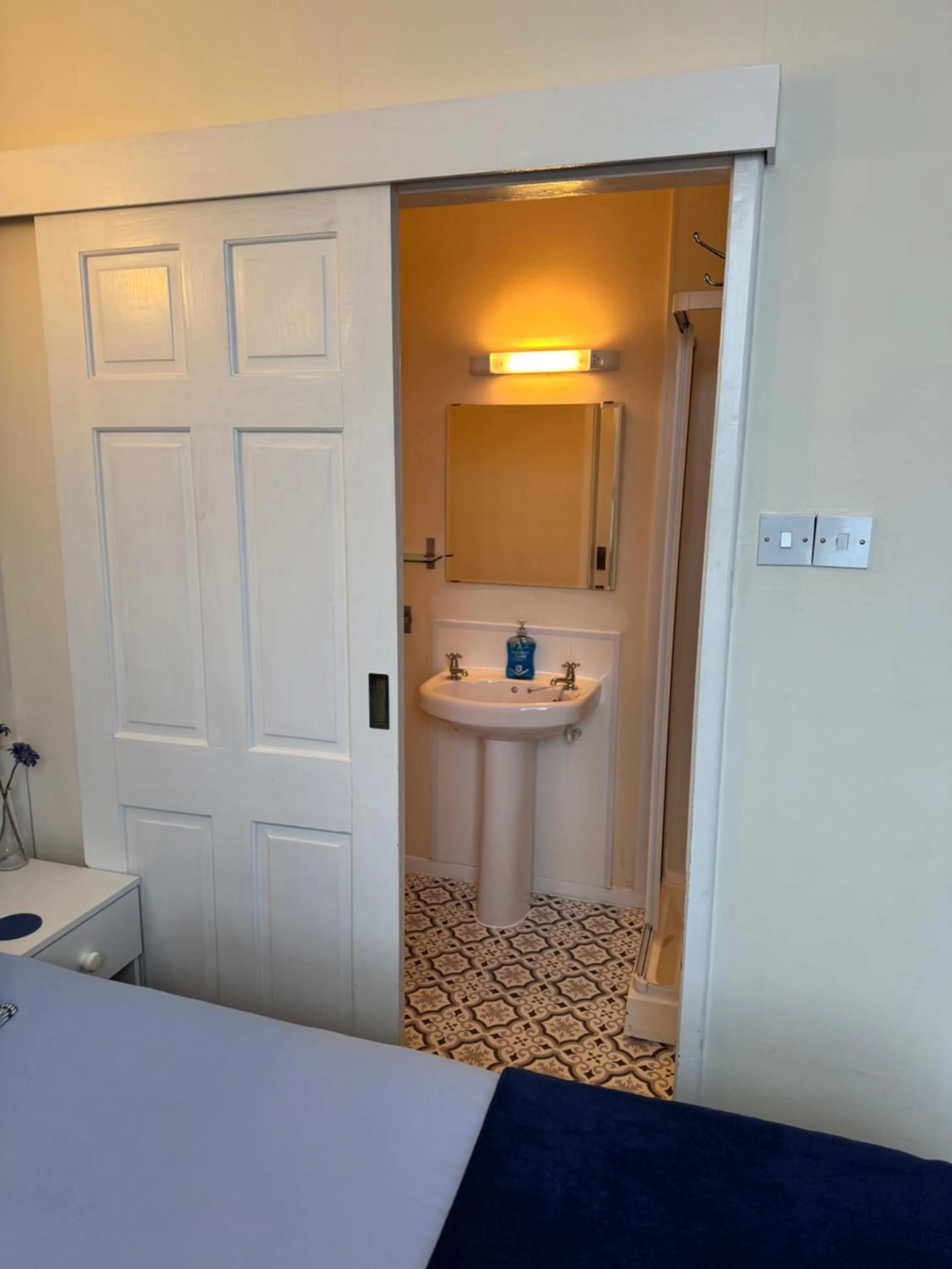 Bathroom, Bed in Marlow Lodge
