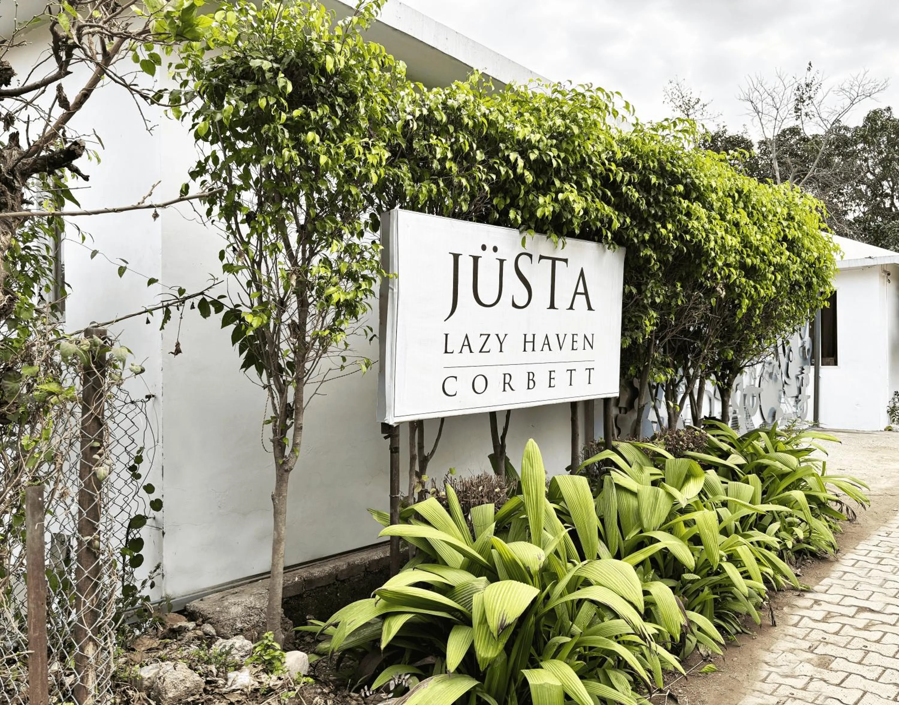Facade/entrance in juSTa Lazy Haven Corbett, Uttarakhand