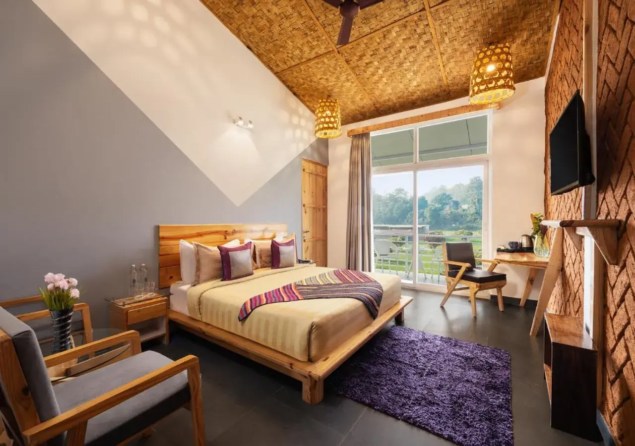 Bed in juSTa Lazy Haven Corbett, Uttarakhand Bed in juSTa Lazy Haven Corbett, Uttarakhand