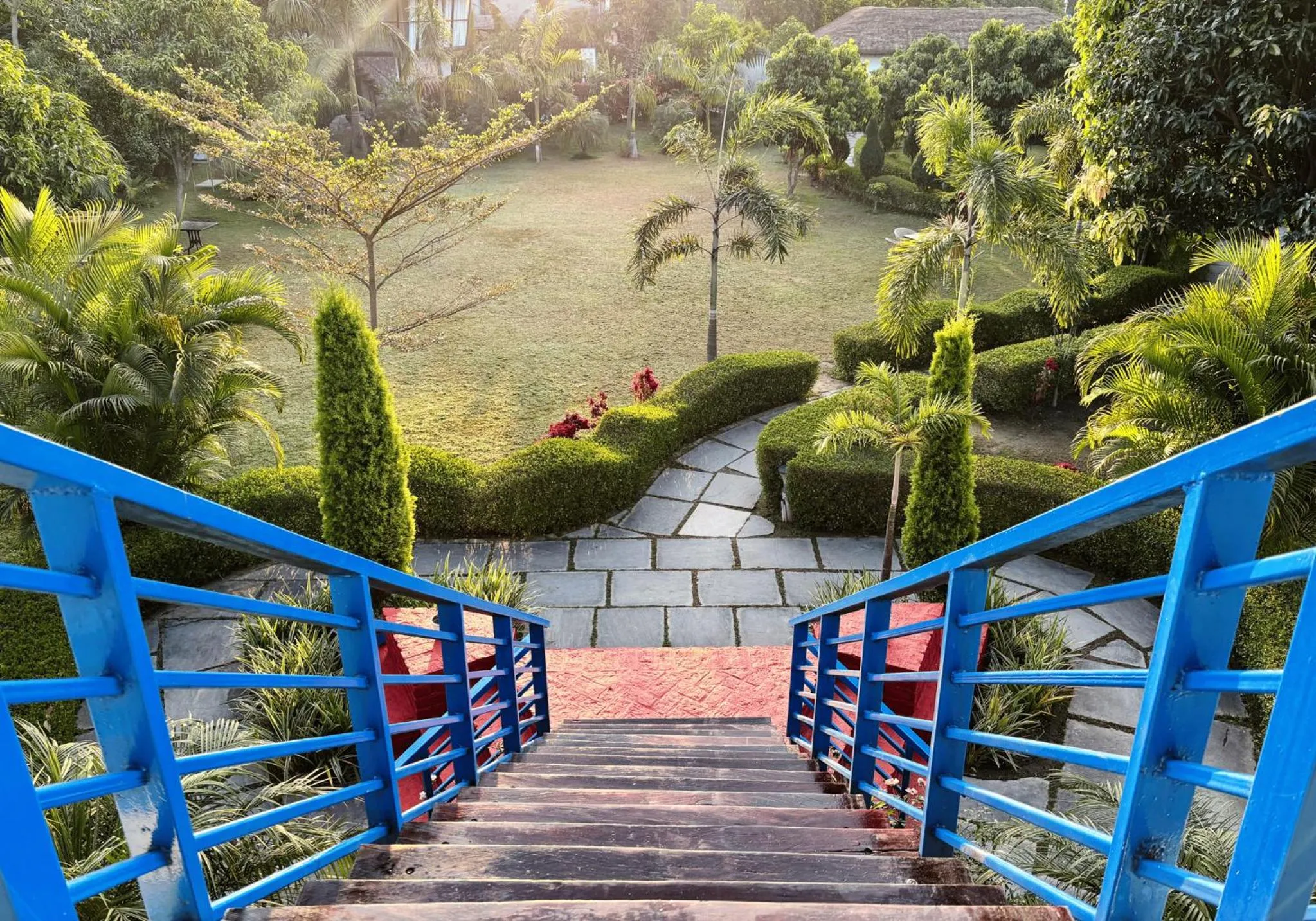 Garden in juSTa Lazy Haven Corbett, Uttarakhand