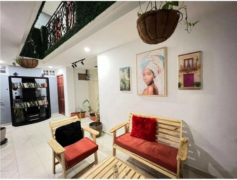 Seating area in Hostal Cigarra