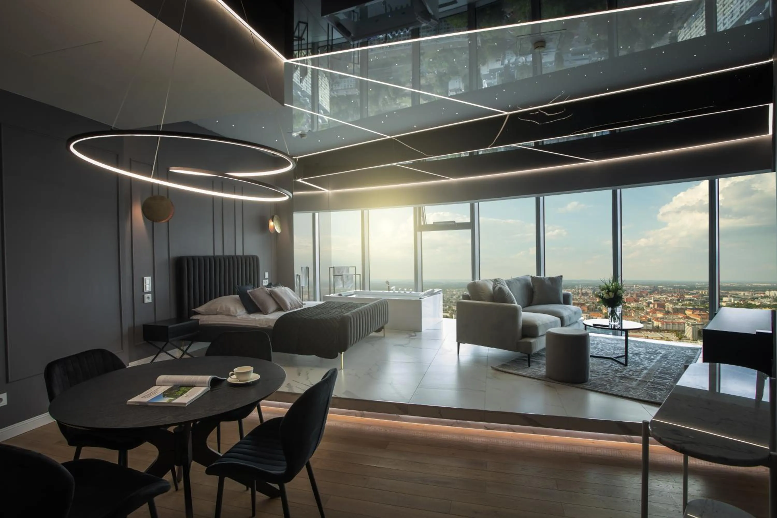 Bed in In The Sky - Apartamenty w Sky Tower