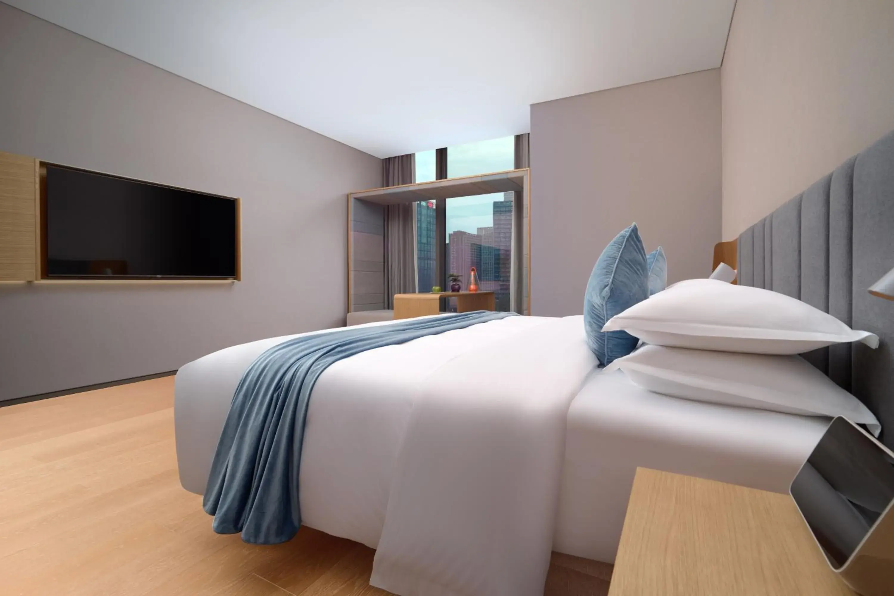 Bed in Pagoda Hotel Hangzhou Binjiang Bed in Pagoda Hotel Hangzhou Binjiang