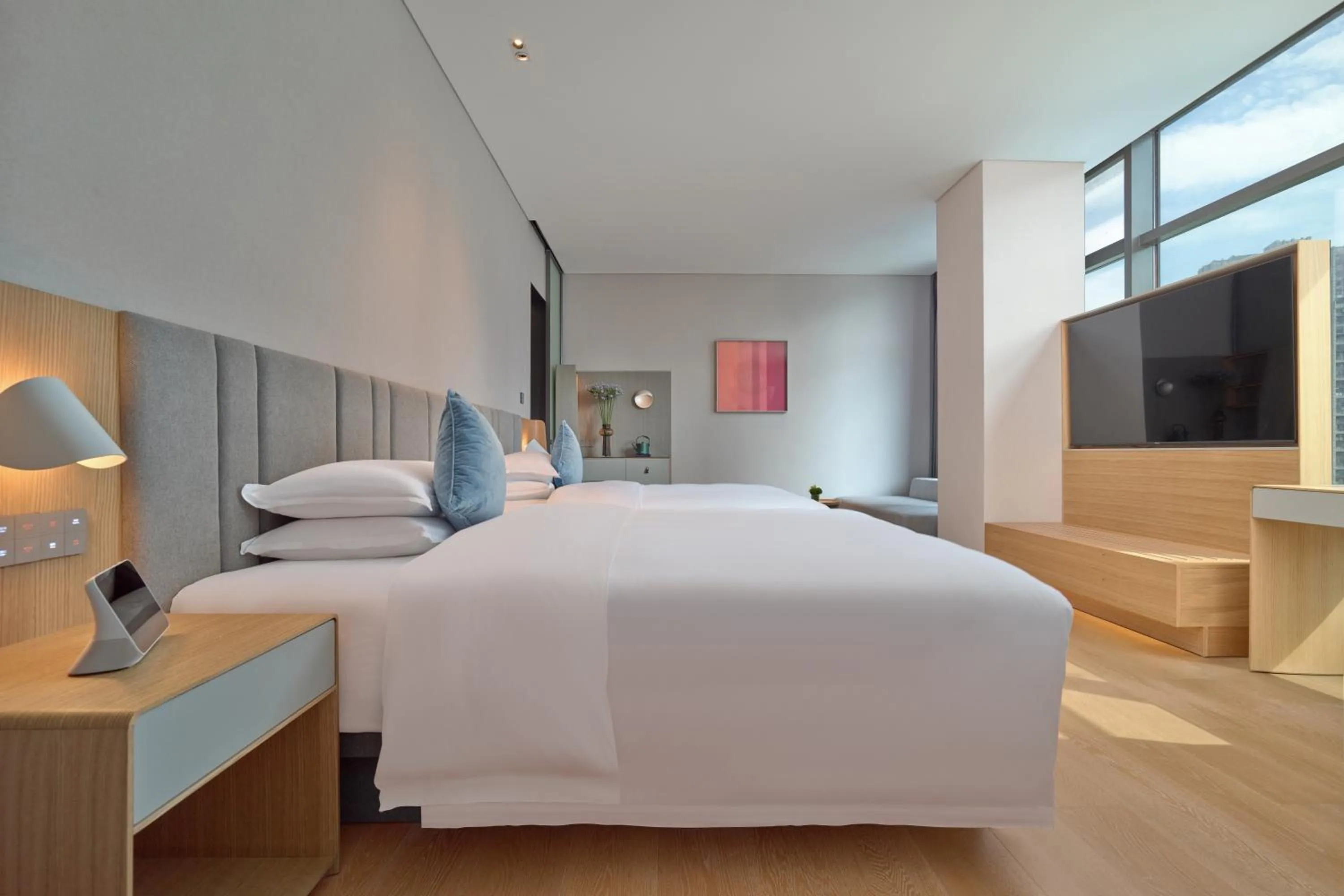 Bed in Pagoda Hotel Hangzhou Binjiang