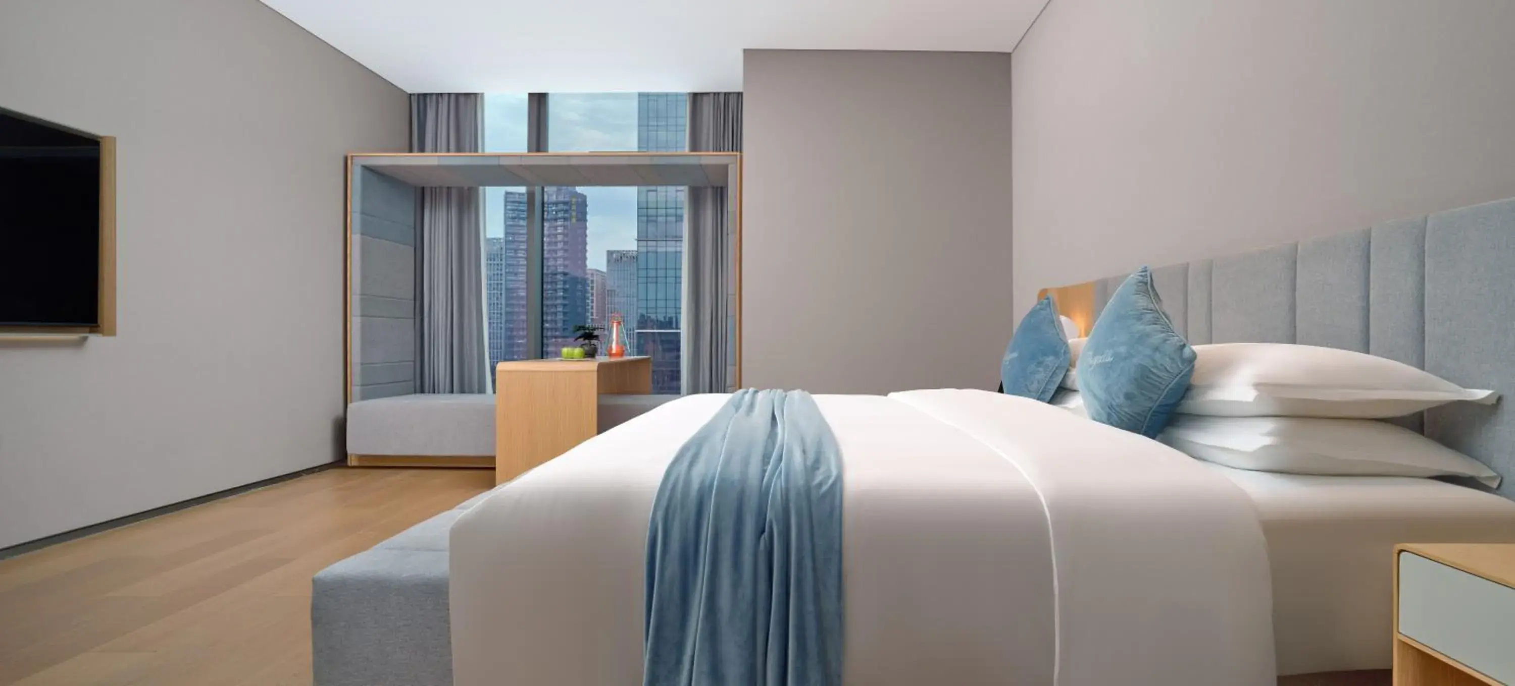 Bed in Pagoda Hotel Hangzhou Binjiang Bed in Pagoda Hotel Hangzhou Binjiang