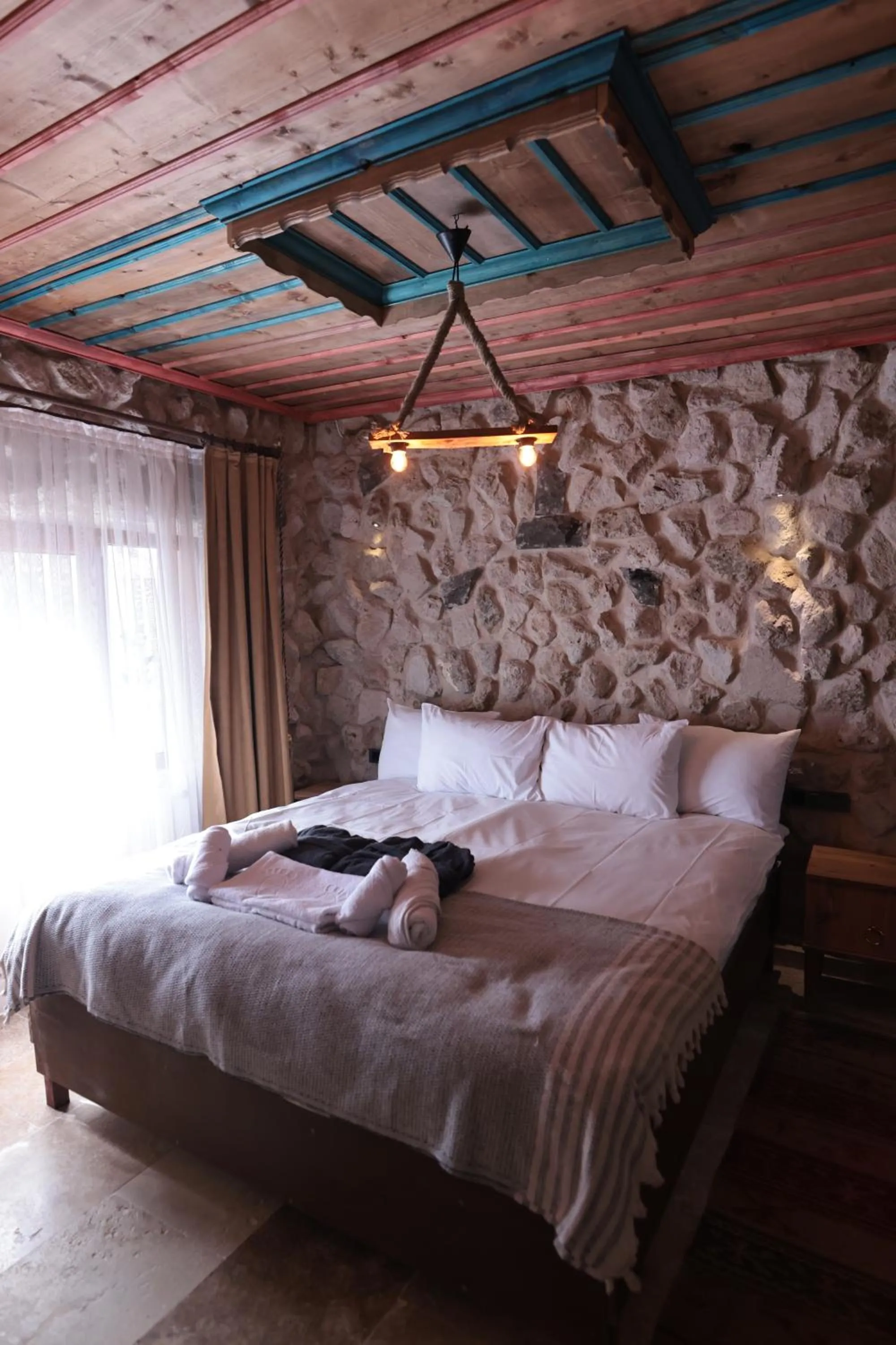 Bed in Stone Owl Otel & Restaurant