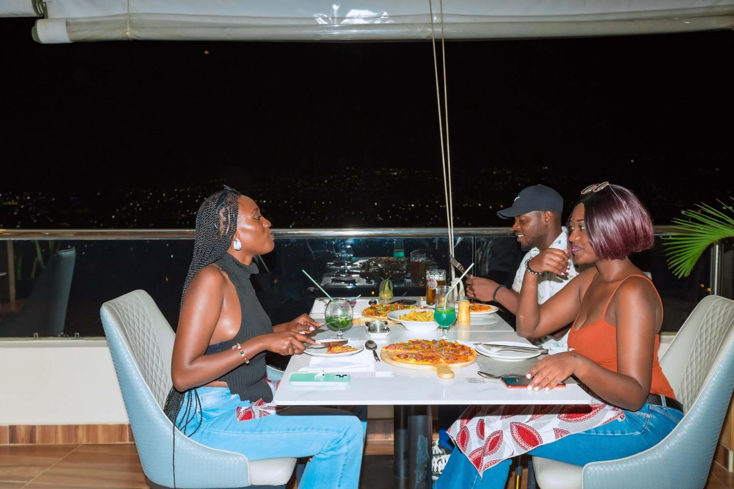 group of guests in The Hut Restaurant & Boutique Hotel