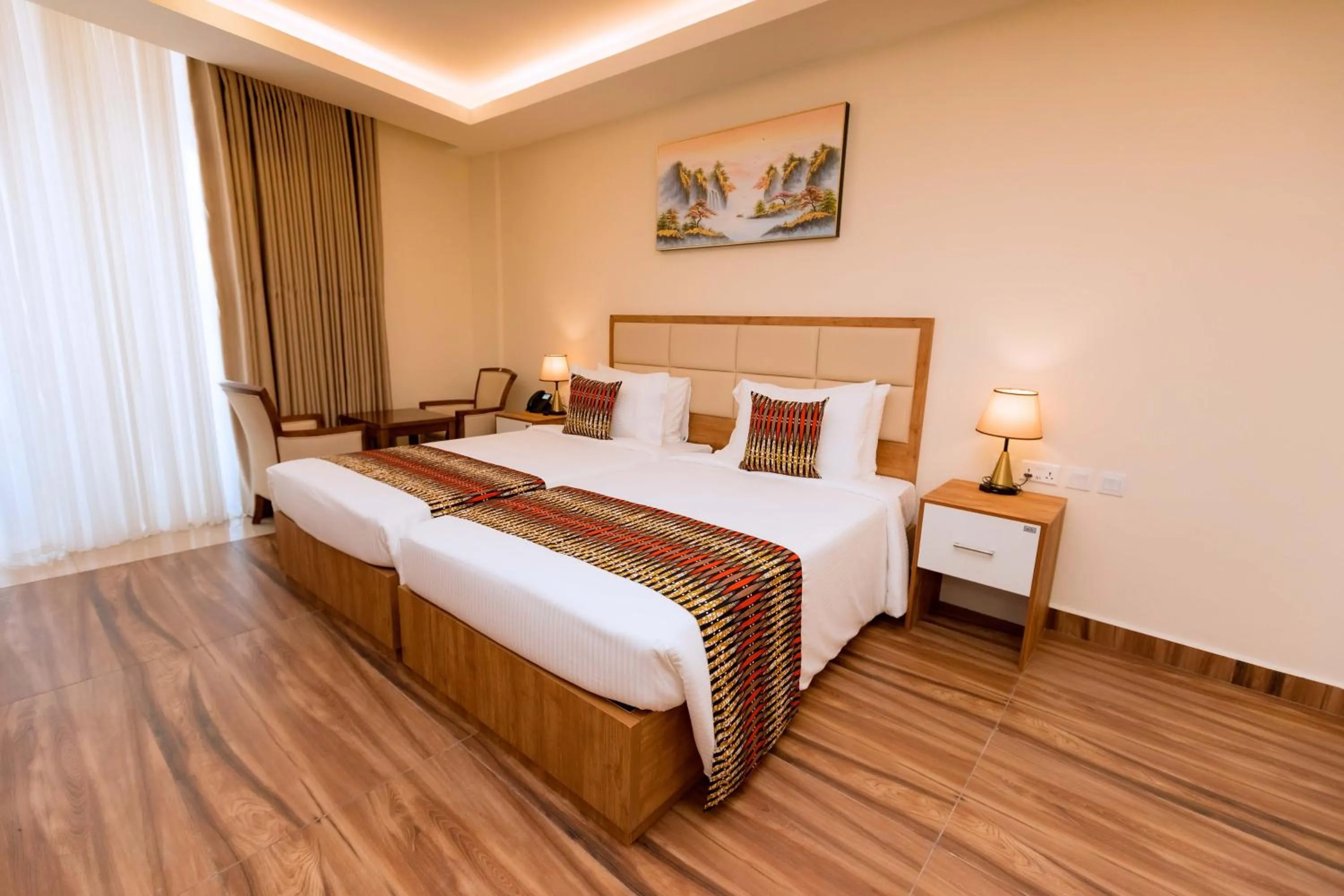 Bed in The Hut Restaurant & Boutique Hotel