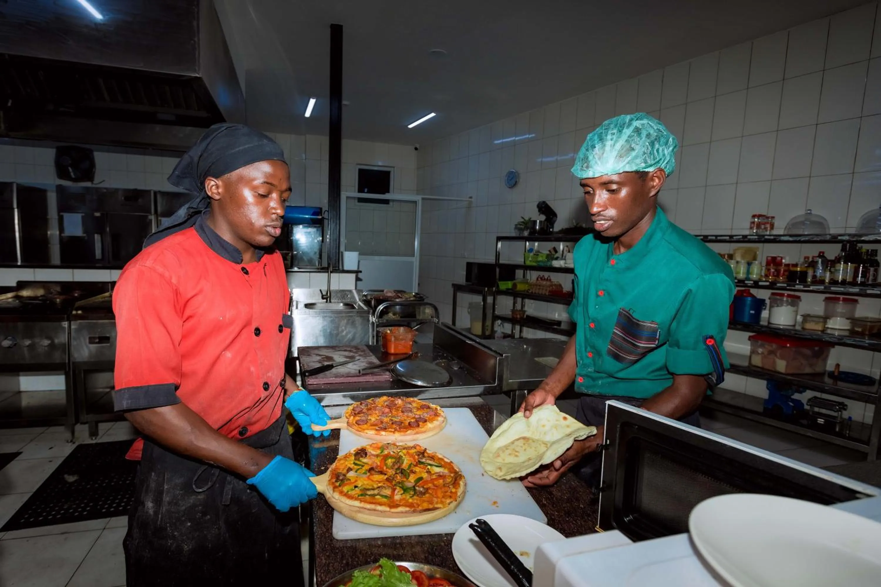 Kitchen or kitchenette in The Hut Restaurant & Boutique Hotel