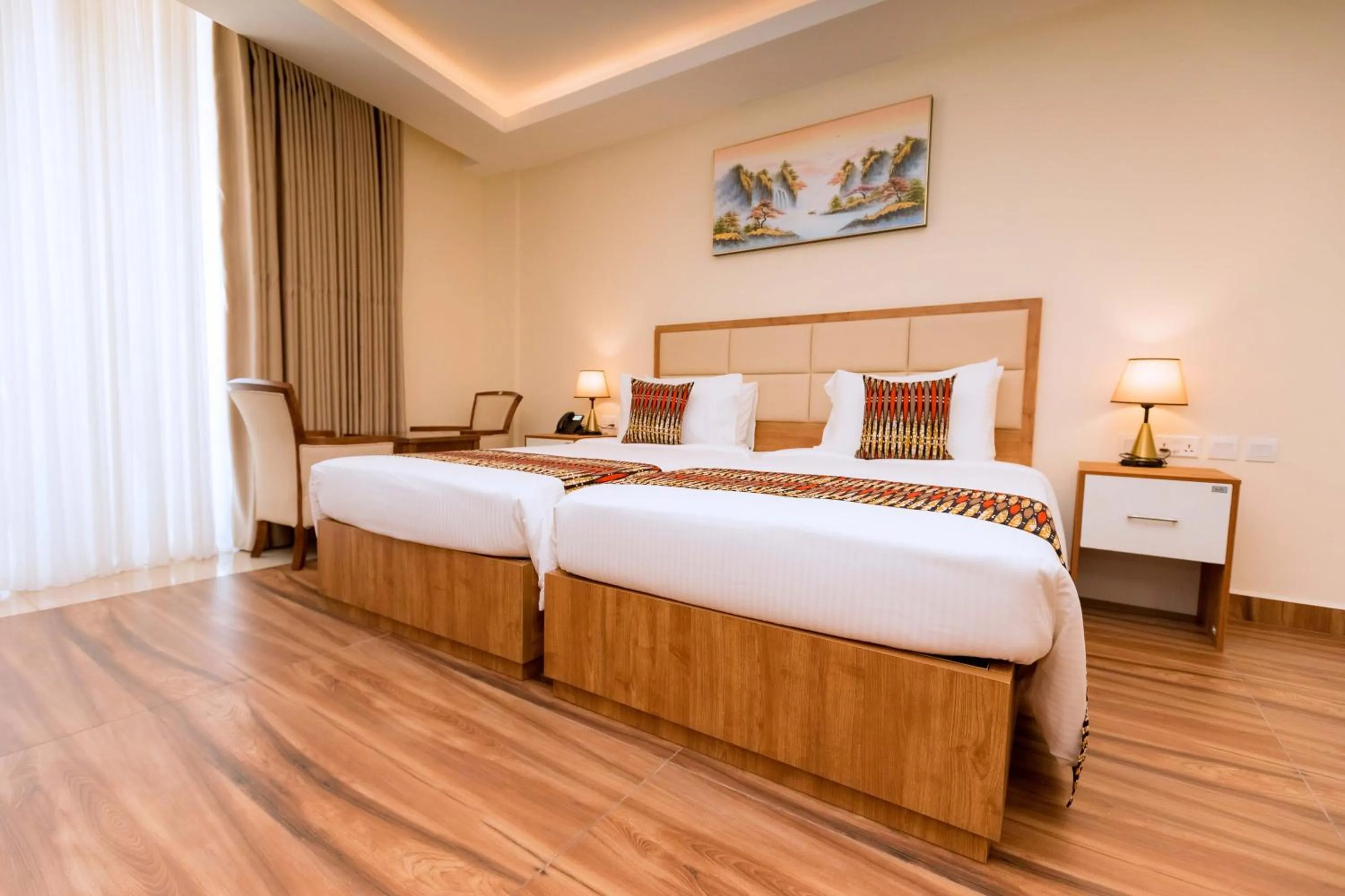 Bed in The Hut Restaurant & Boutique Hotel