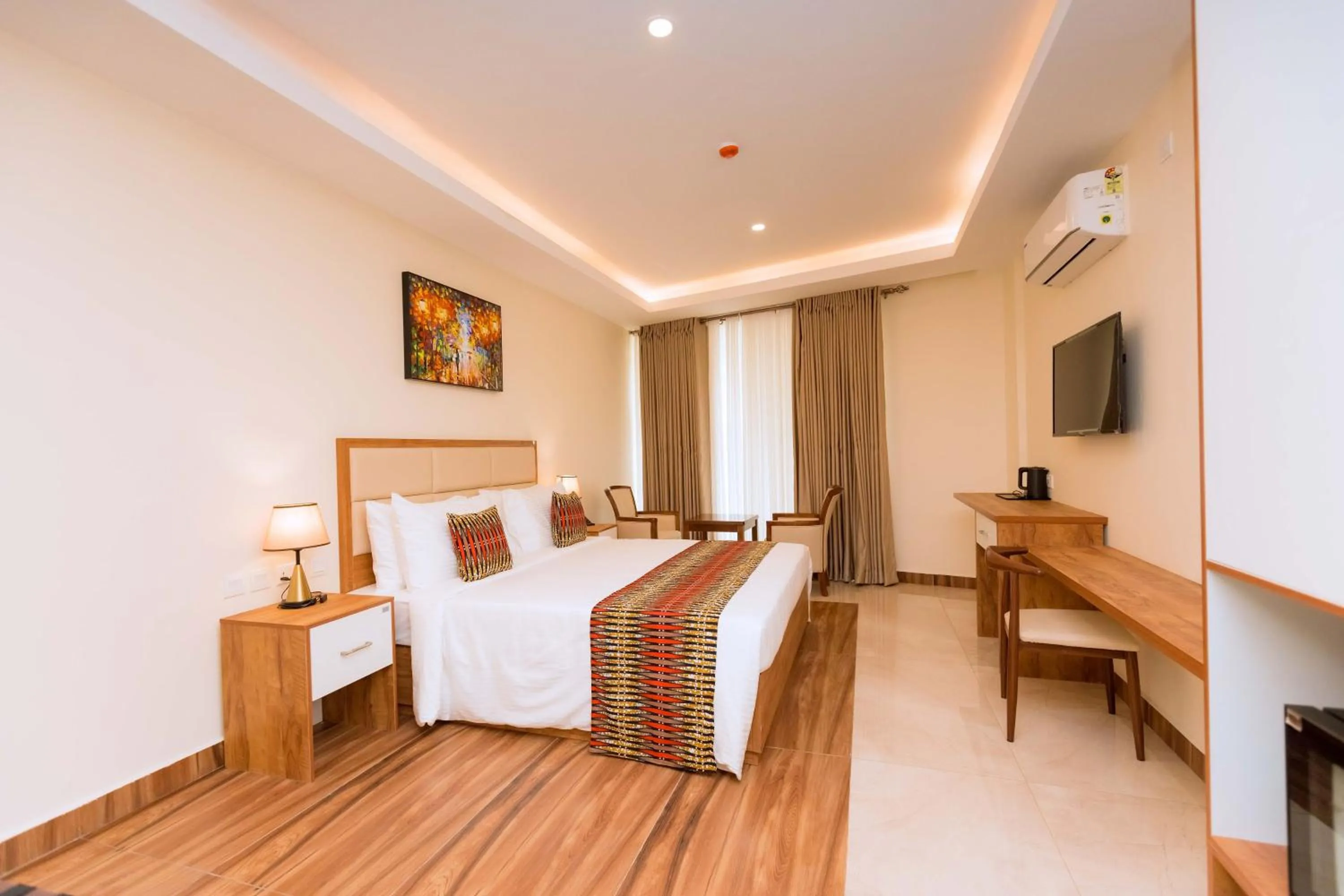 Bed in The Hut Restaurant & Boutique Hotel