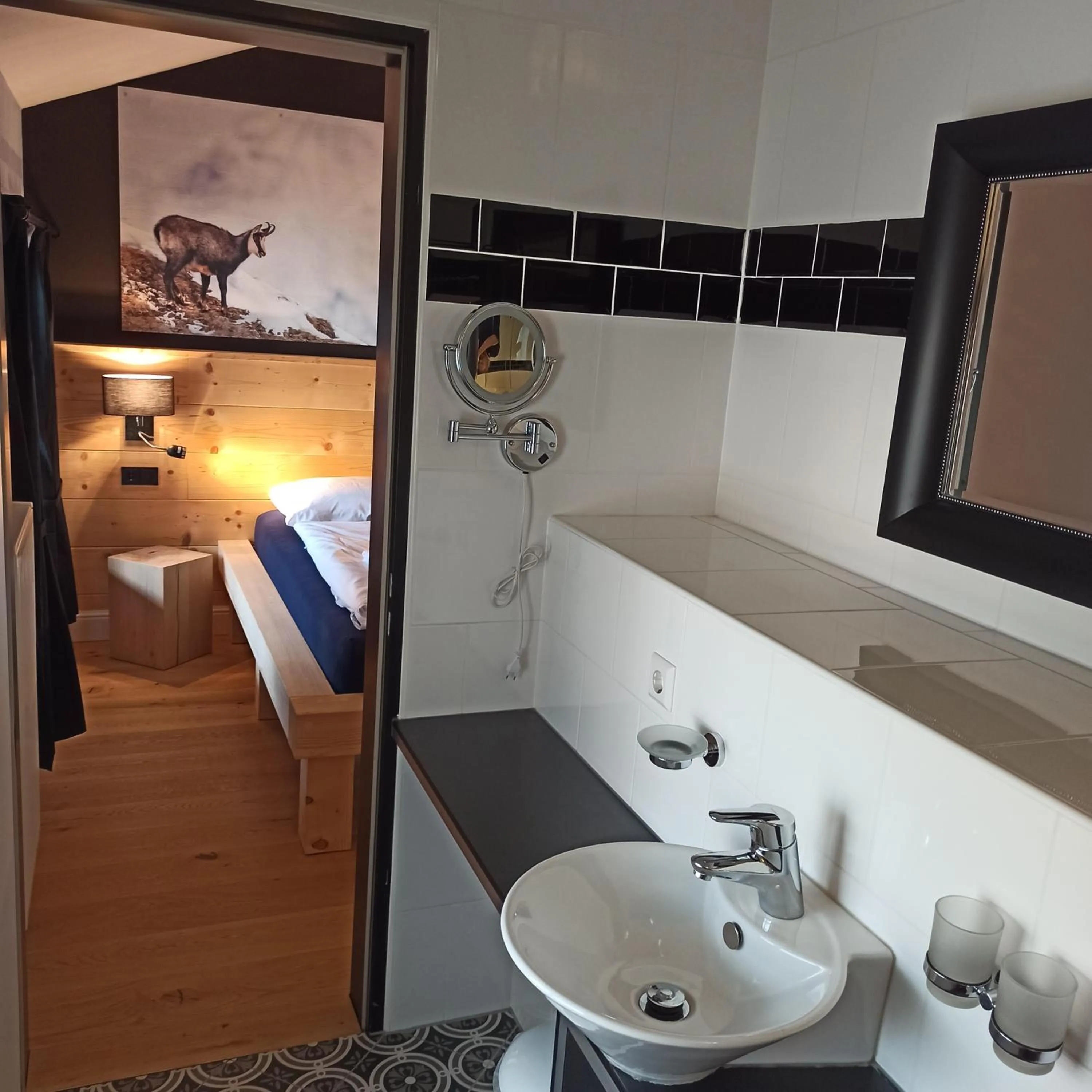 Bathroom, Bed in Design Hotel ALPENLIEBE - - - - Boutique-Flair - - - -