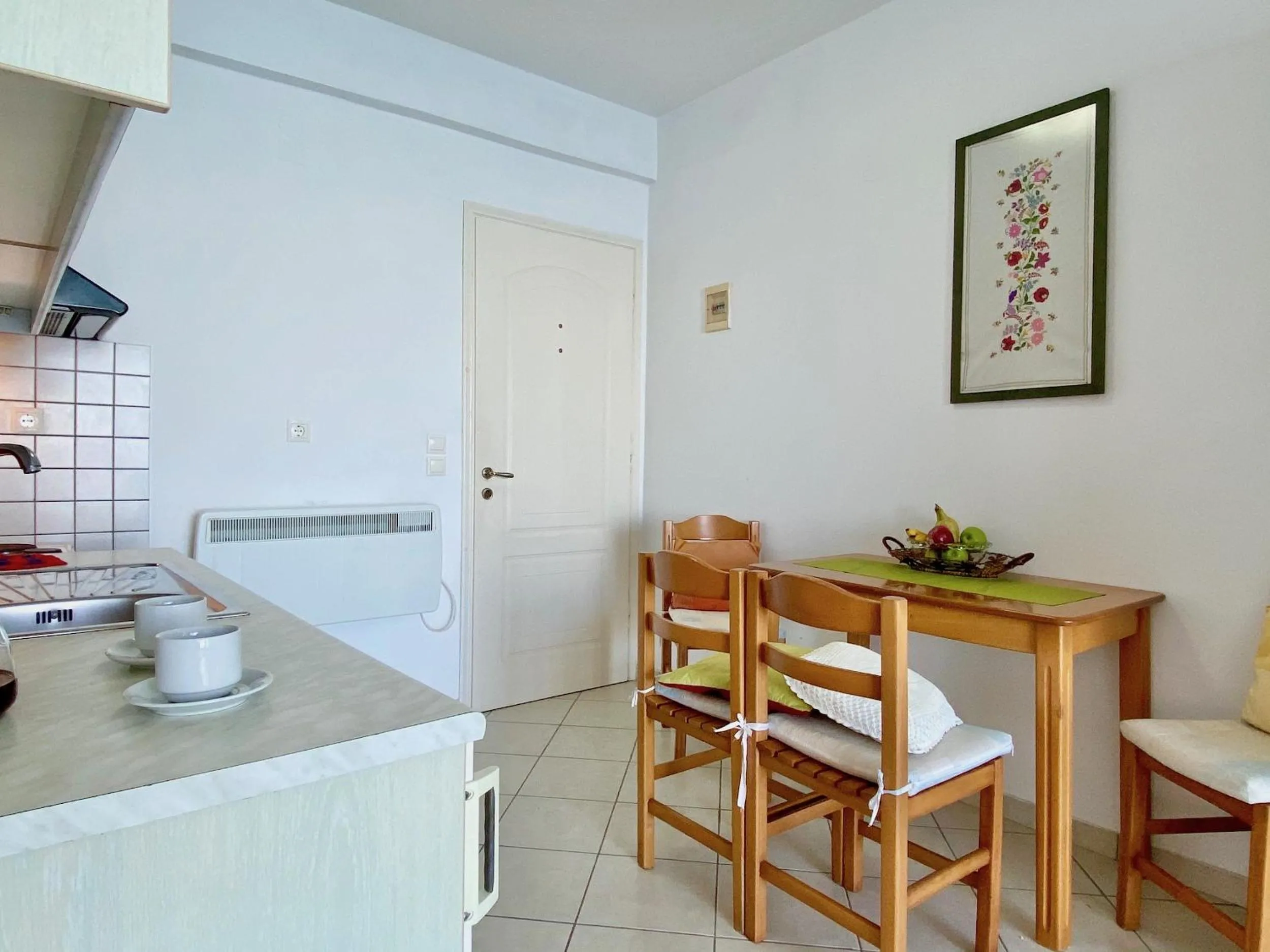 Kitchen or kitchenette in SeaFront Villa Ourania