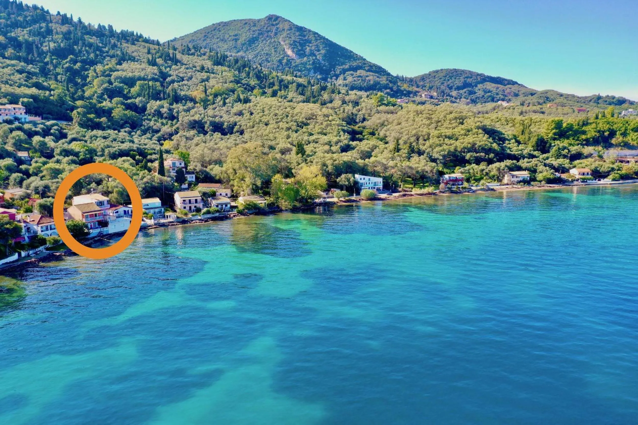 Bird's eye view in SeaFront Villa Ourania