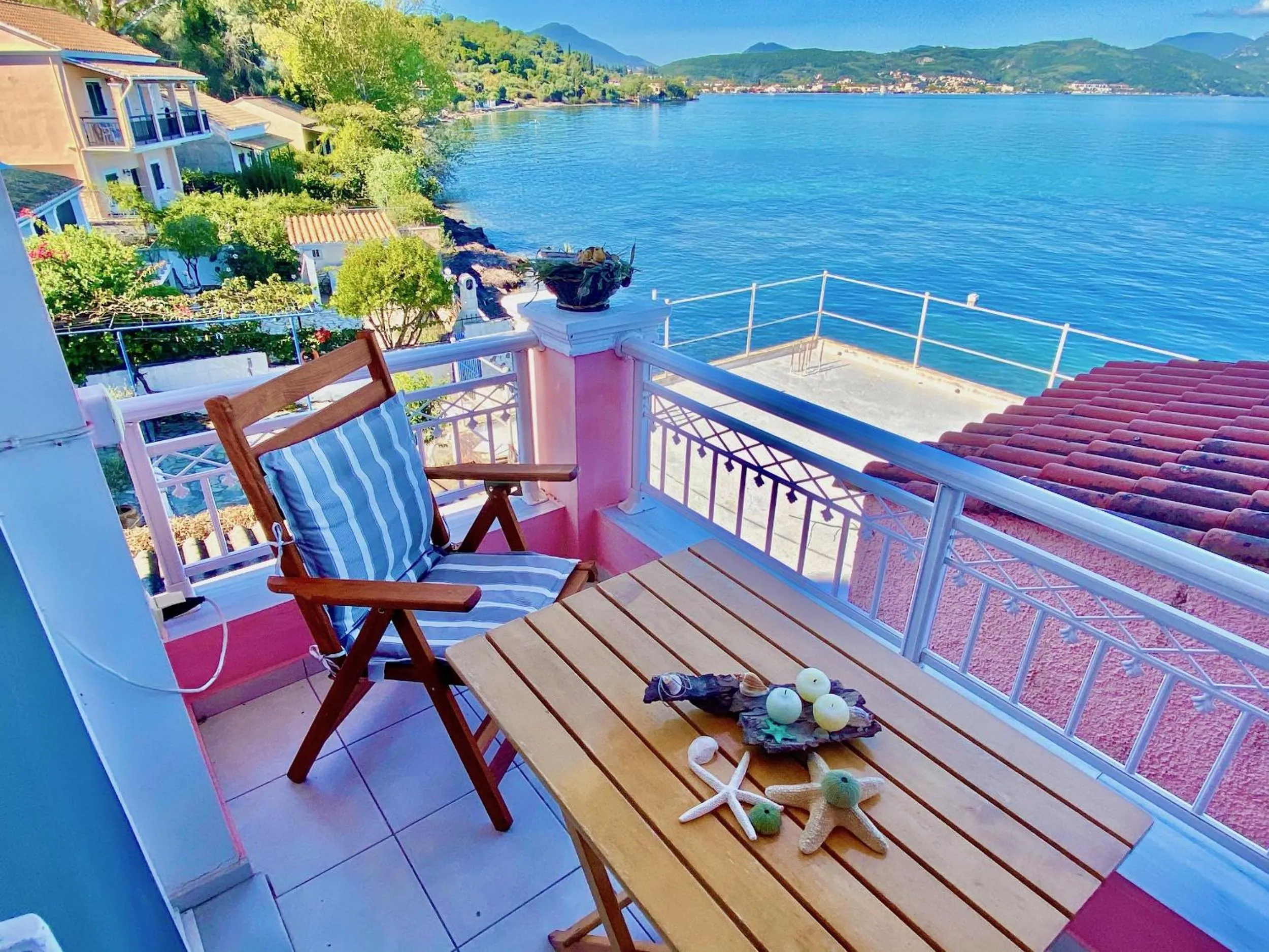 Balcony/Terrace in SeaFront Villa Ourania
