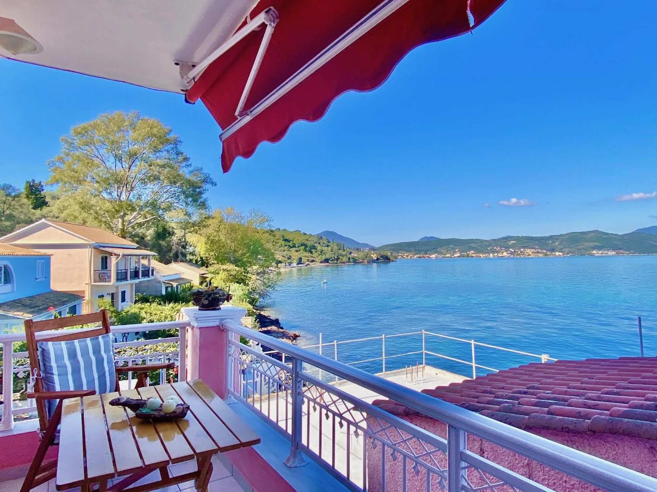 Balcony/Terrace in SeaFront Villa Ourania