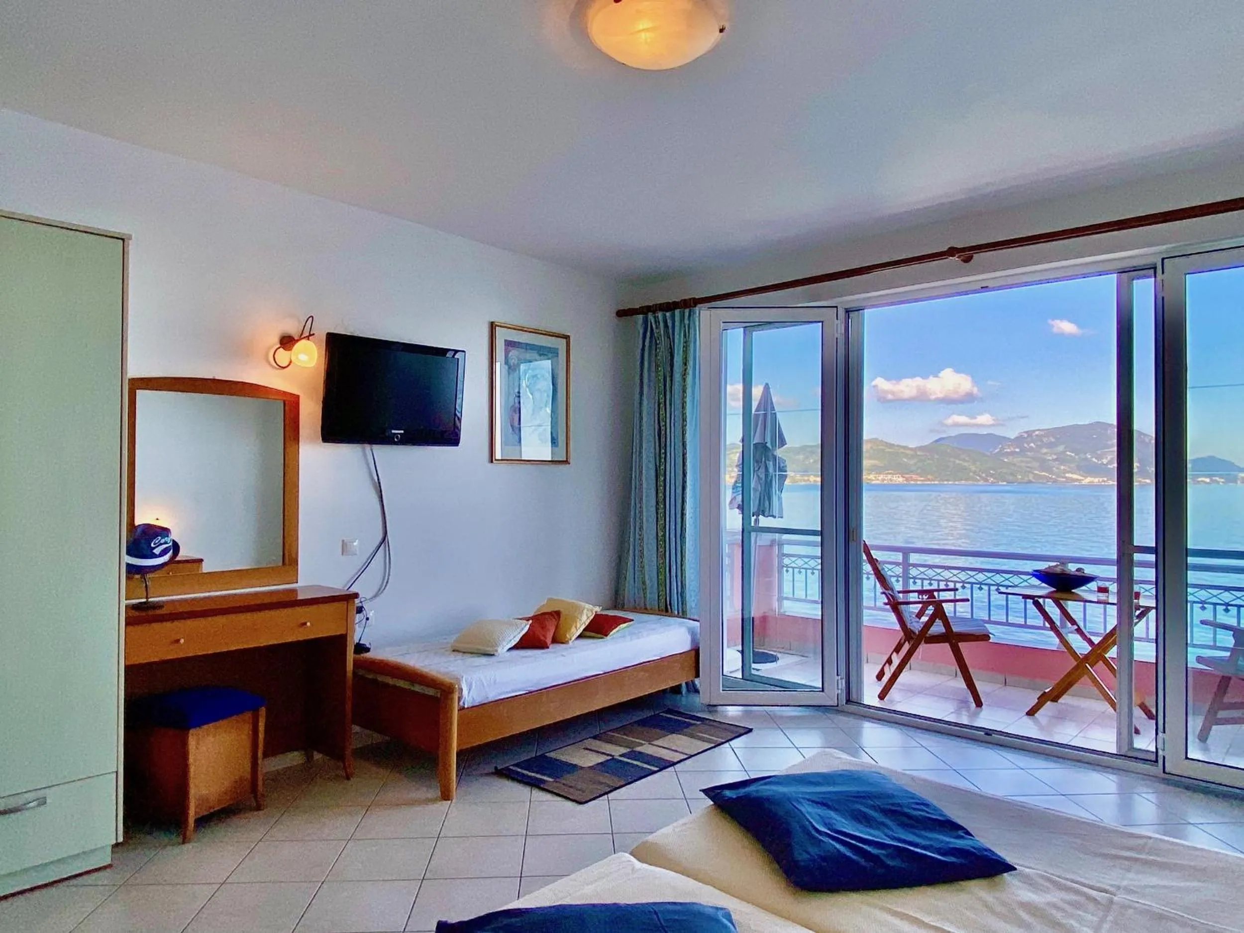 View (from property/room), Bed in SeaFront Villa Ourania
