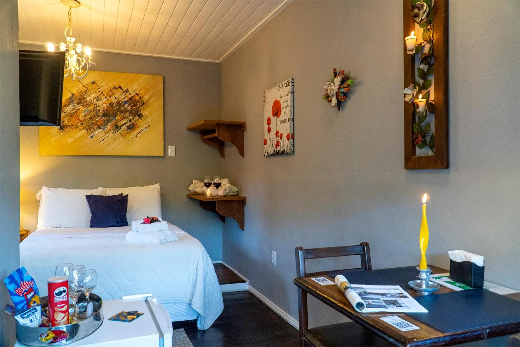 Bed in Pousada Refúgio das Aves