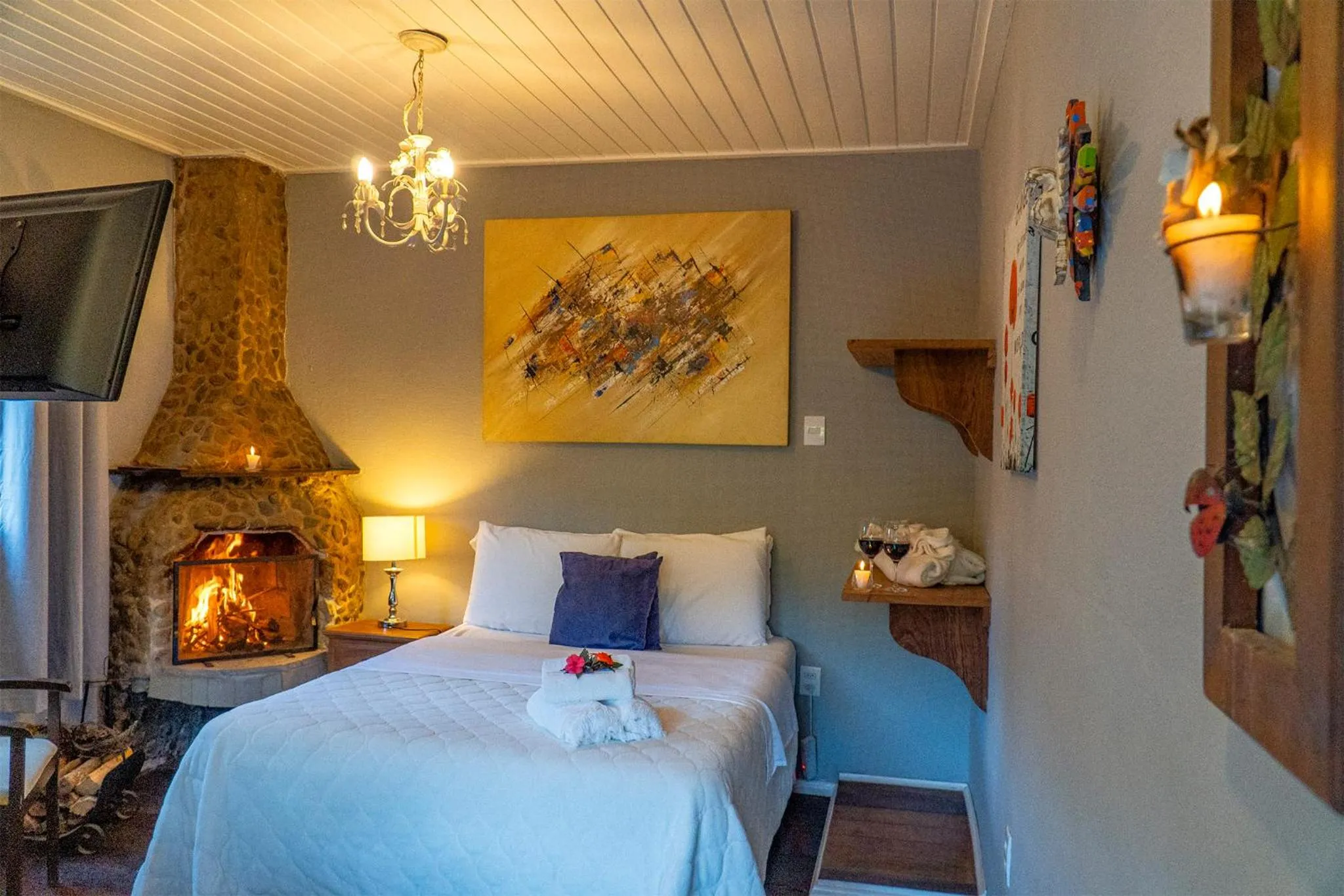 Bed in Pousada Refúgio das Aves