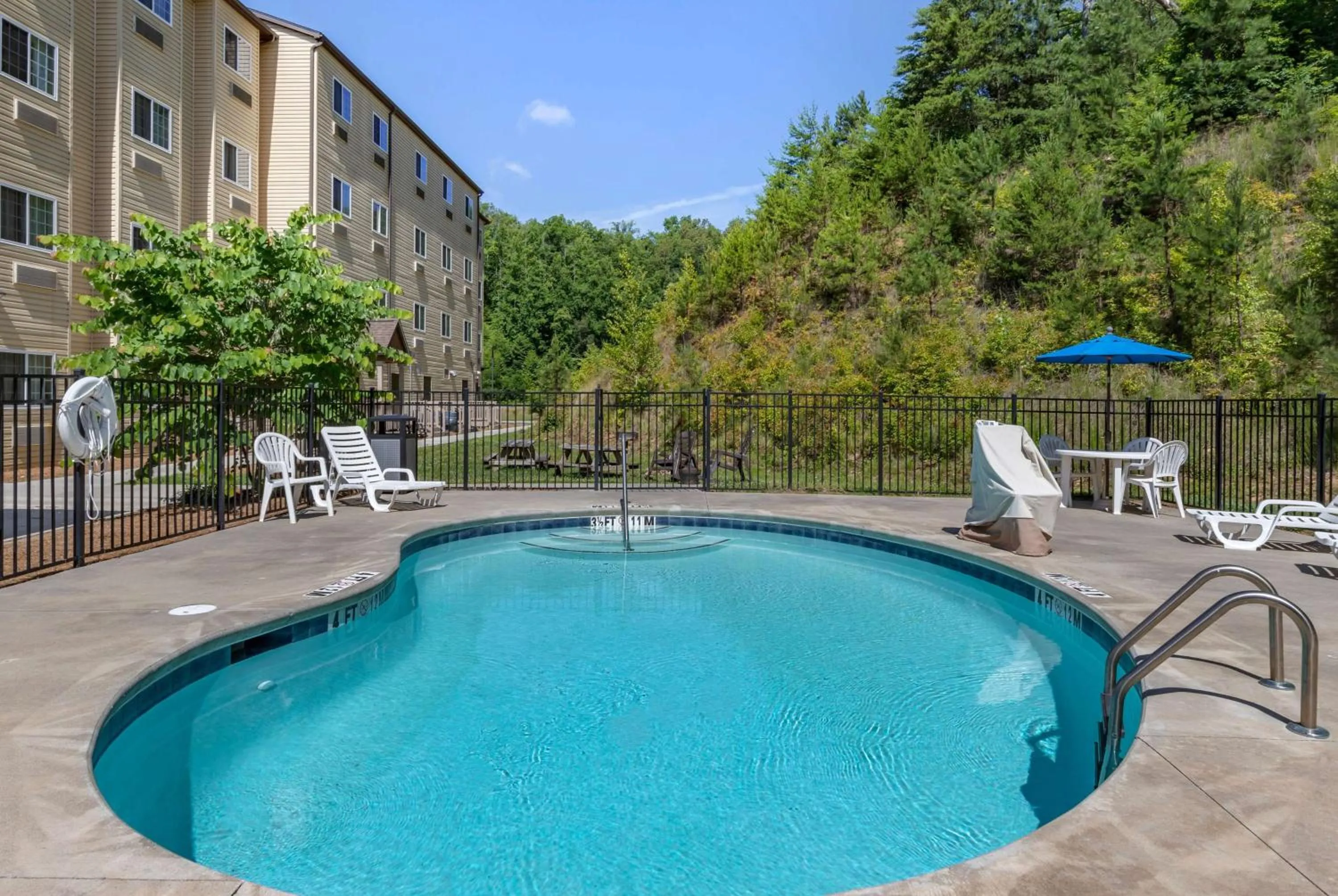 Pool view in Microtel Inn & Suites Dillsboro/Sylva