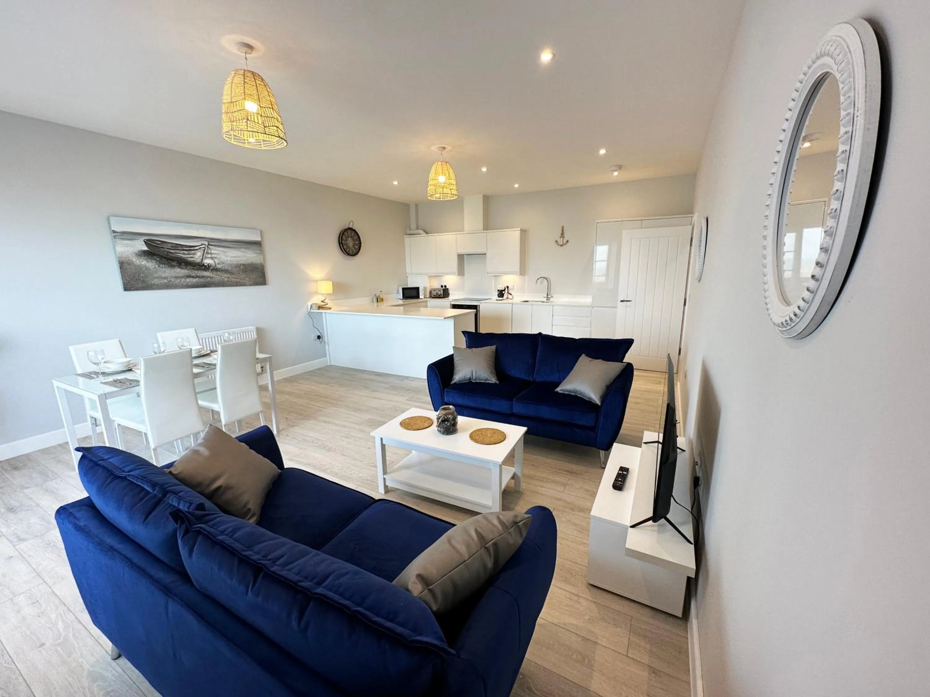 Living room in Ocean View Suite - Near Hythe - On Beach Seafront - Private Parking
