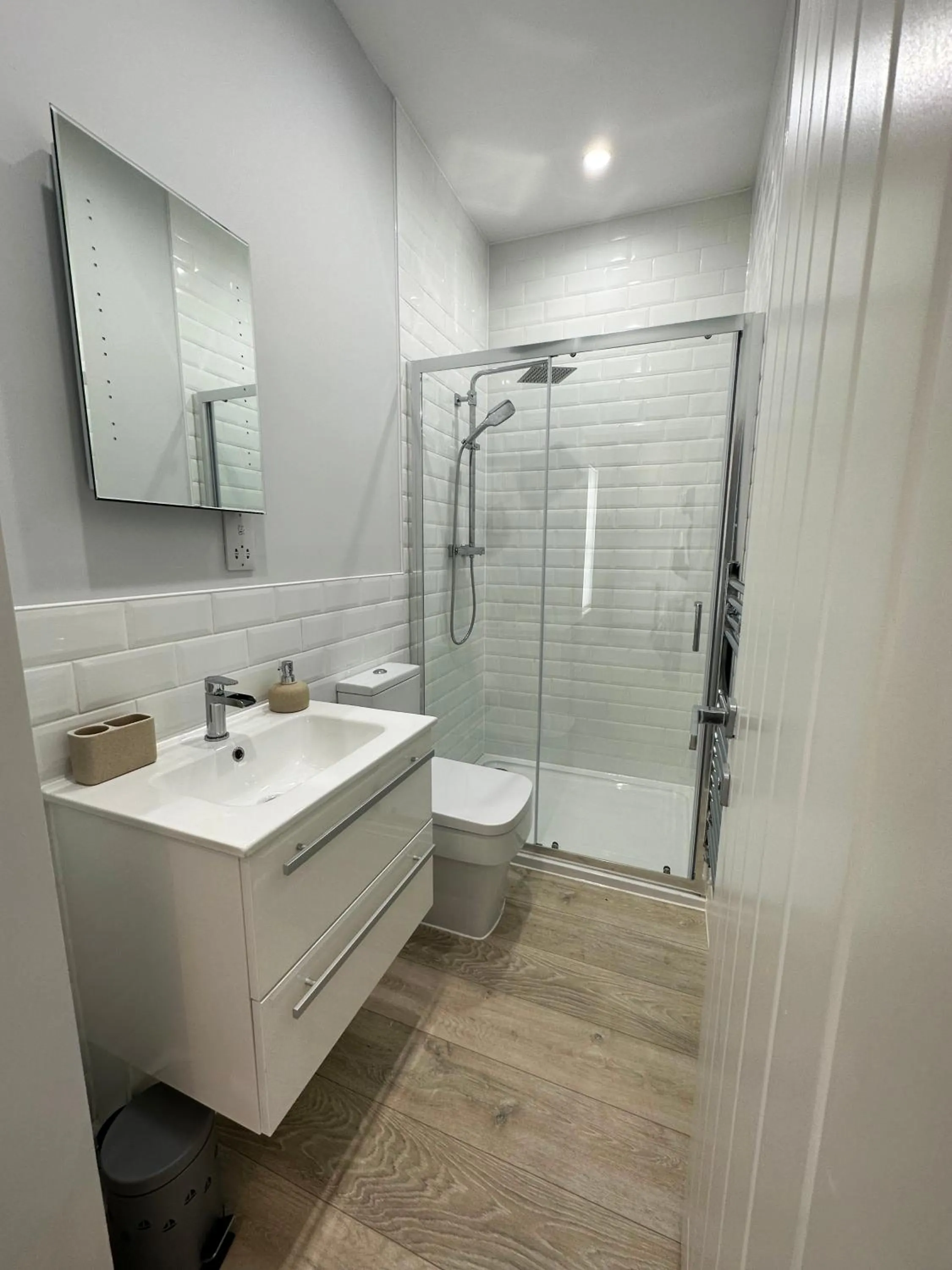 Shower in Ocean View Suite - Near Hythe - On Beach Seafront - Private Parking
