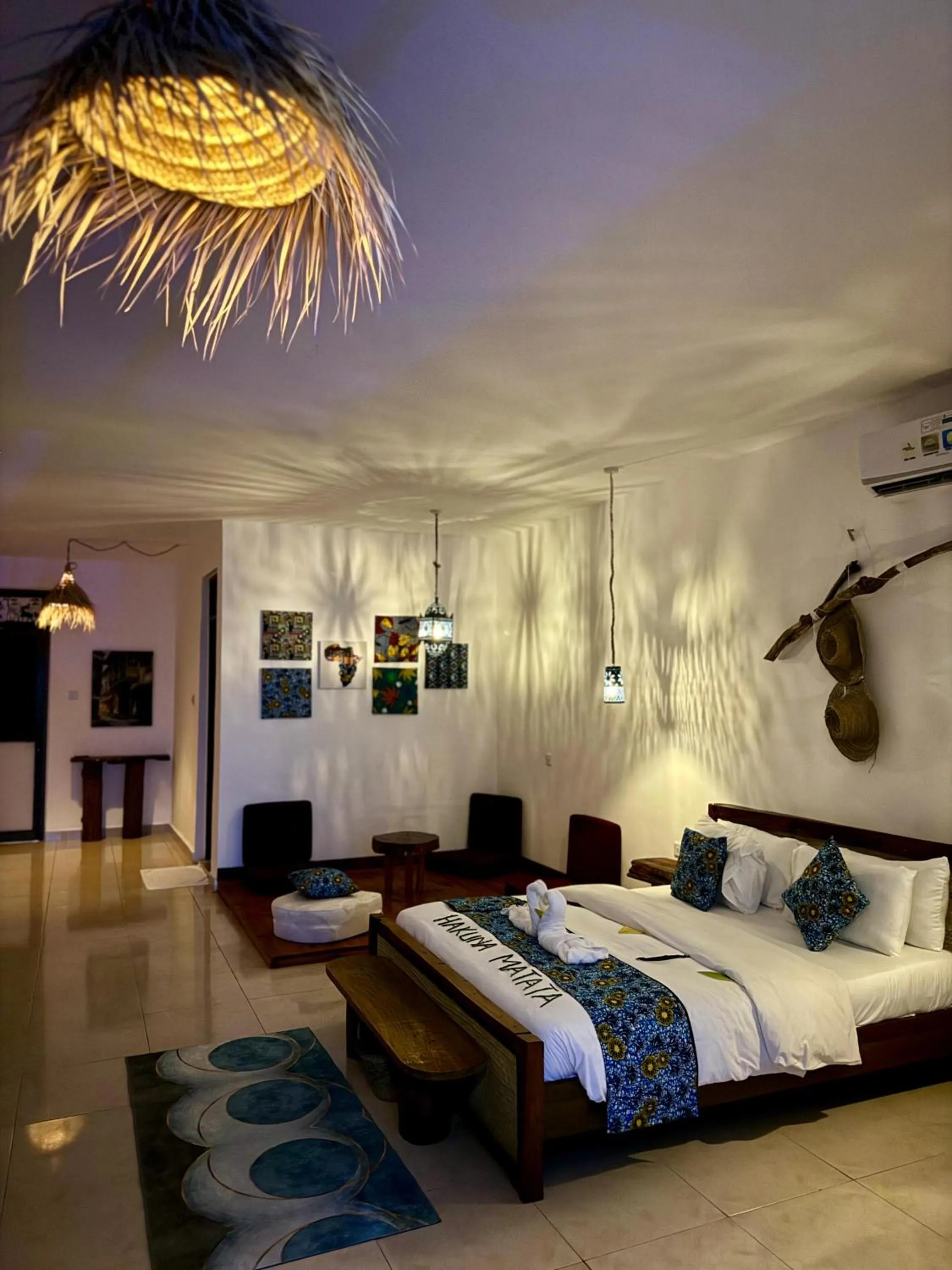 Bed in BIANCO AZZURRO Hotel & Restaurant