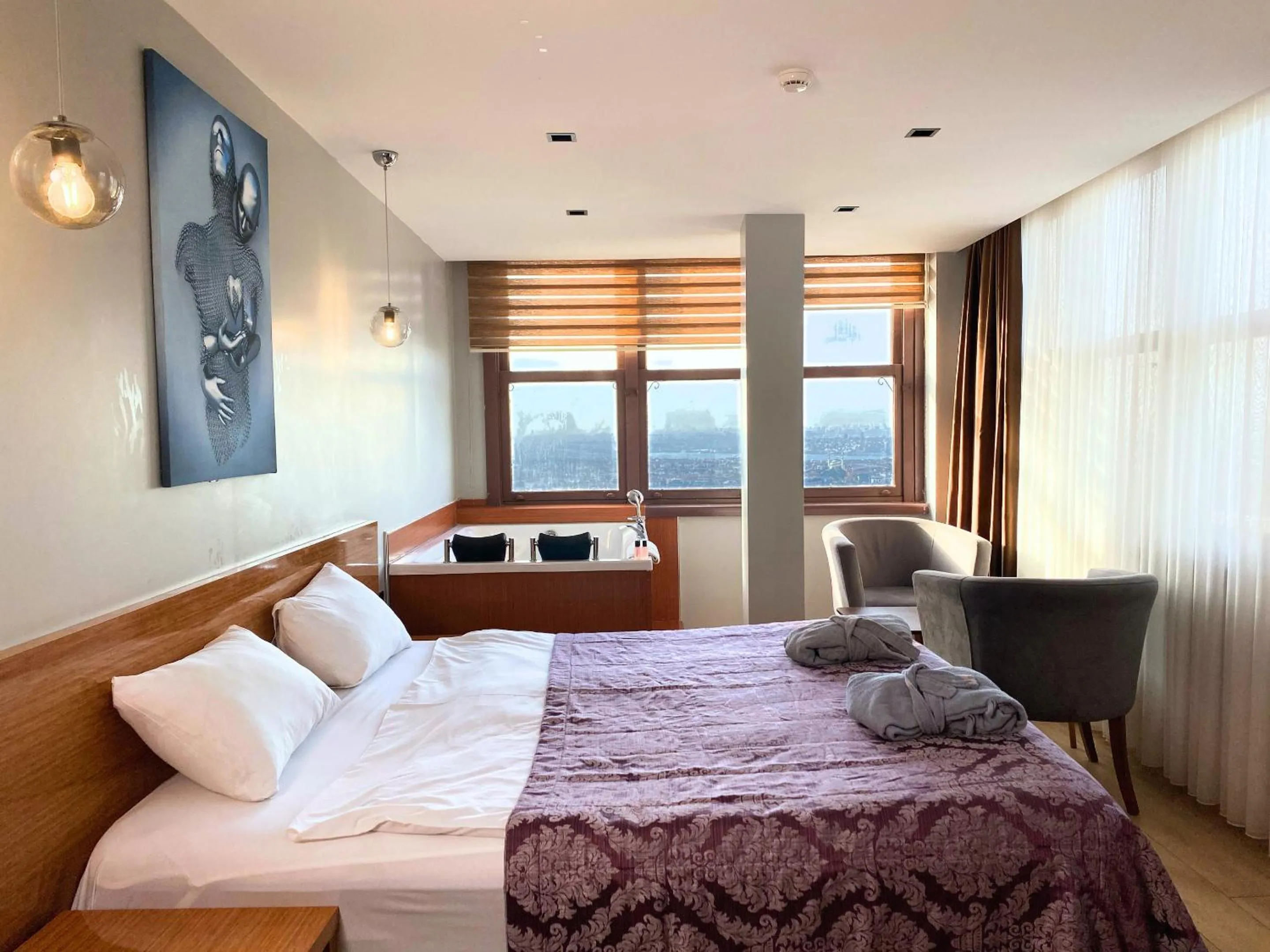 View (from property/room), Bed in Elite Marmara Bosphorus Çamlıca