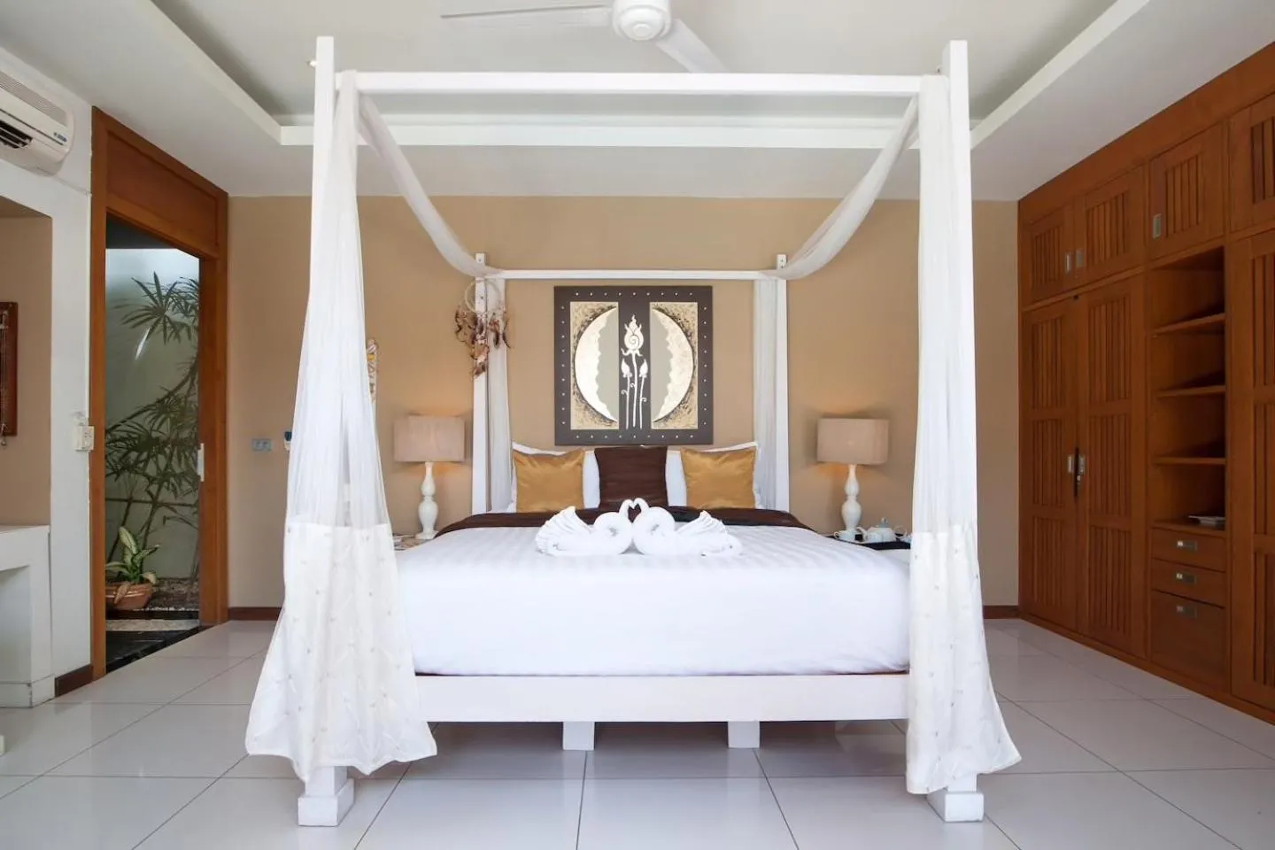 Bedroom, Bed in Samui Blu, villa with private pool