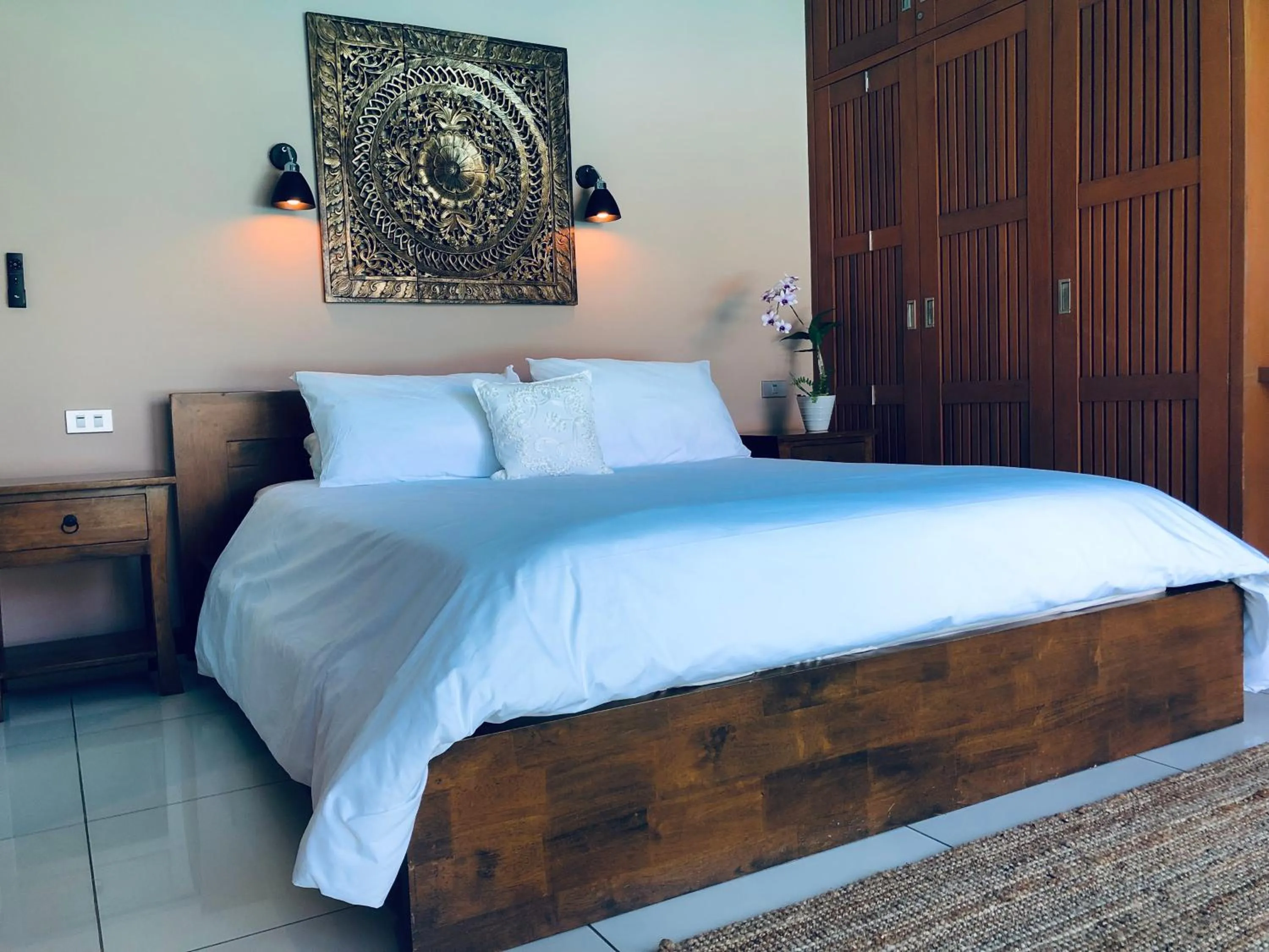 Bed in Samui Blu, villa with private pool