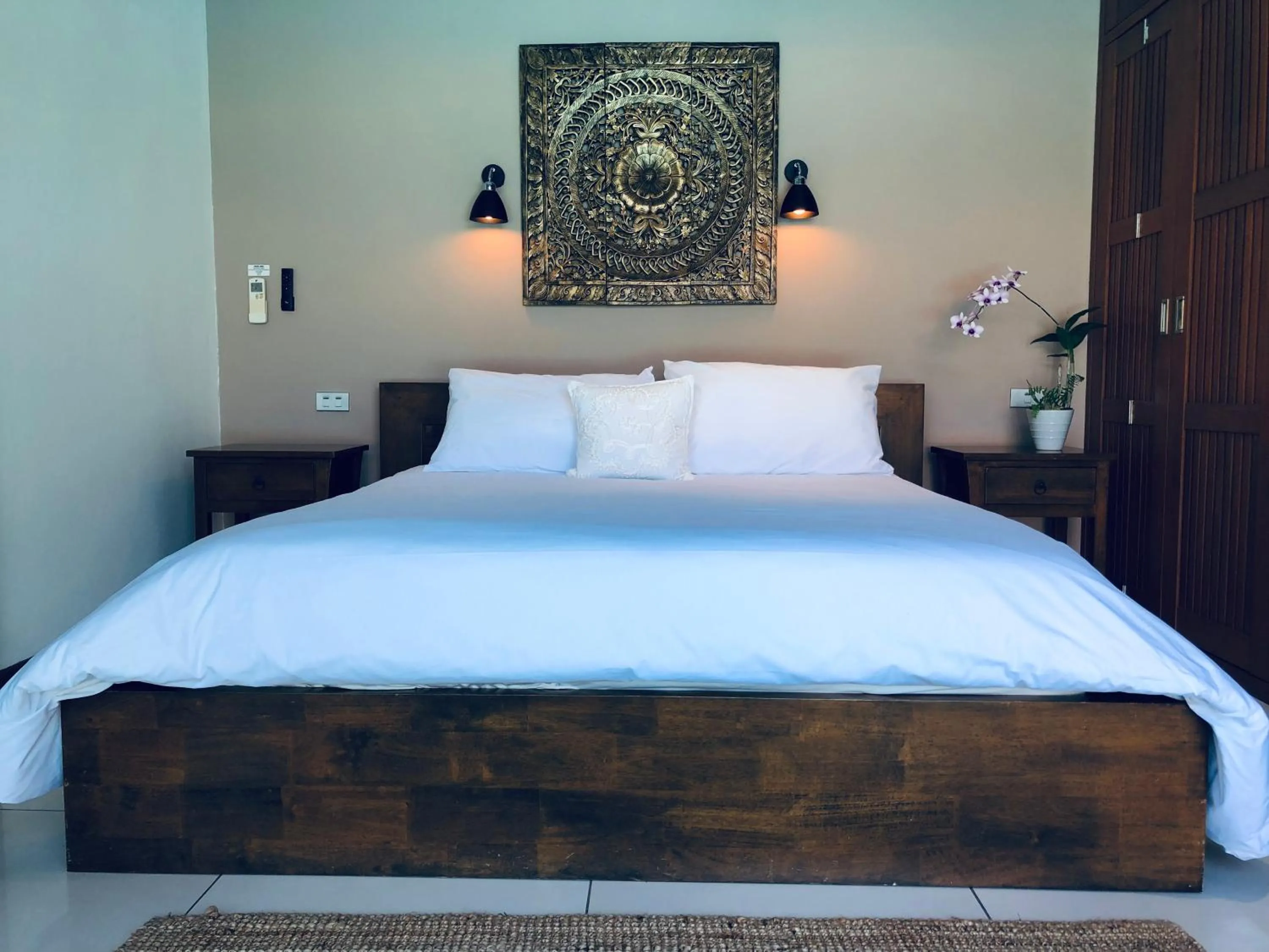 Bedroom, Bed in Samui Blu, villa with private pool