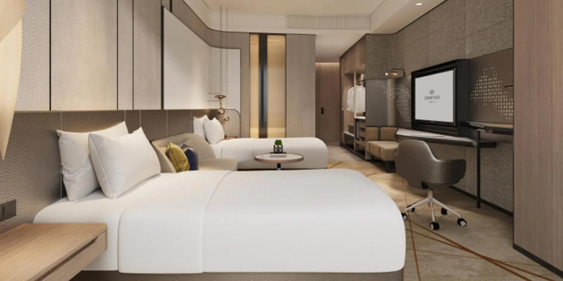 Photo of the whole room, Bed in Crowne Plaza Jinan Runhua by IHG