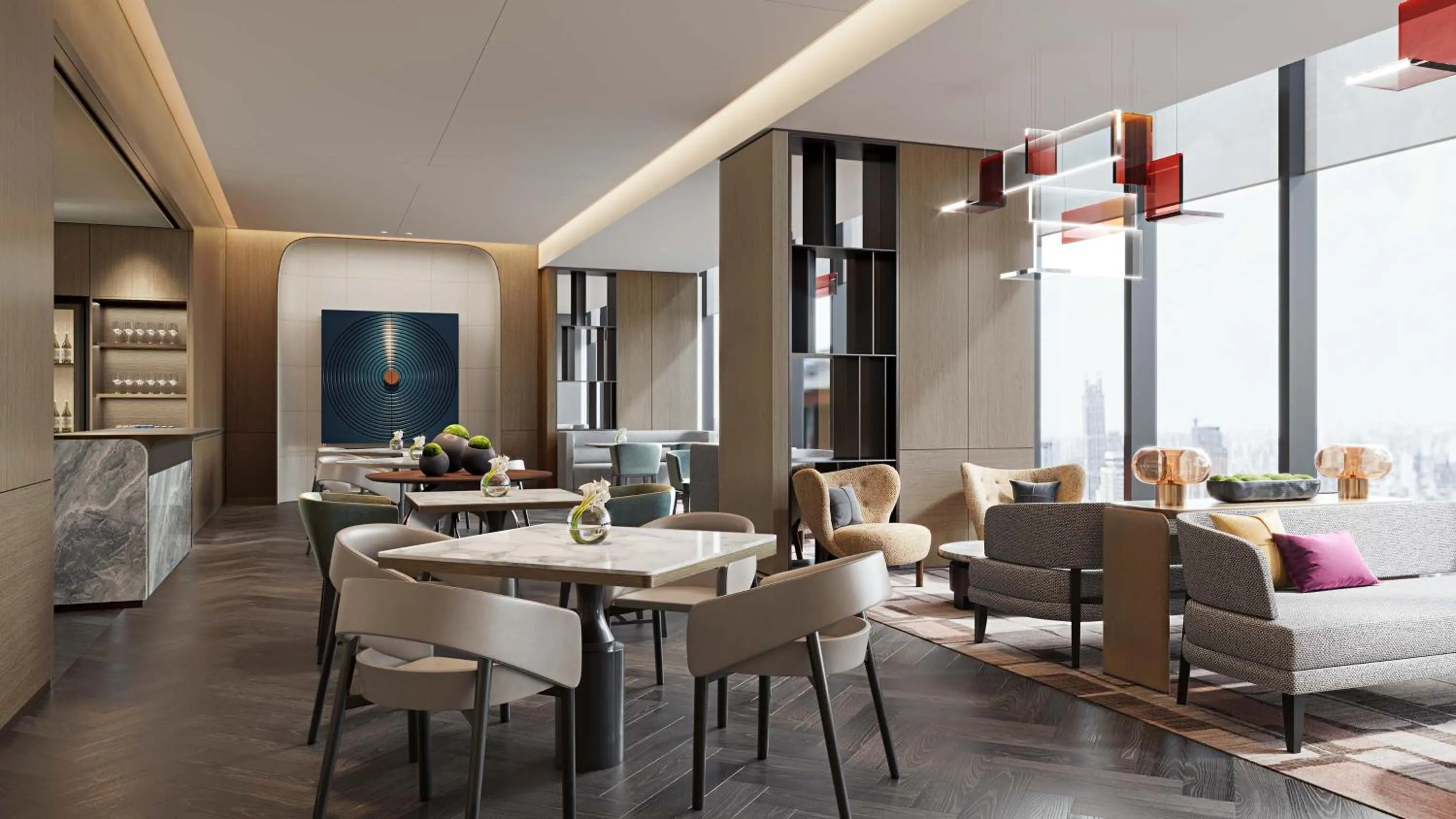 Lounge or bar in Crowne Plaza Jinan Runhua by IHG