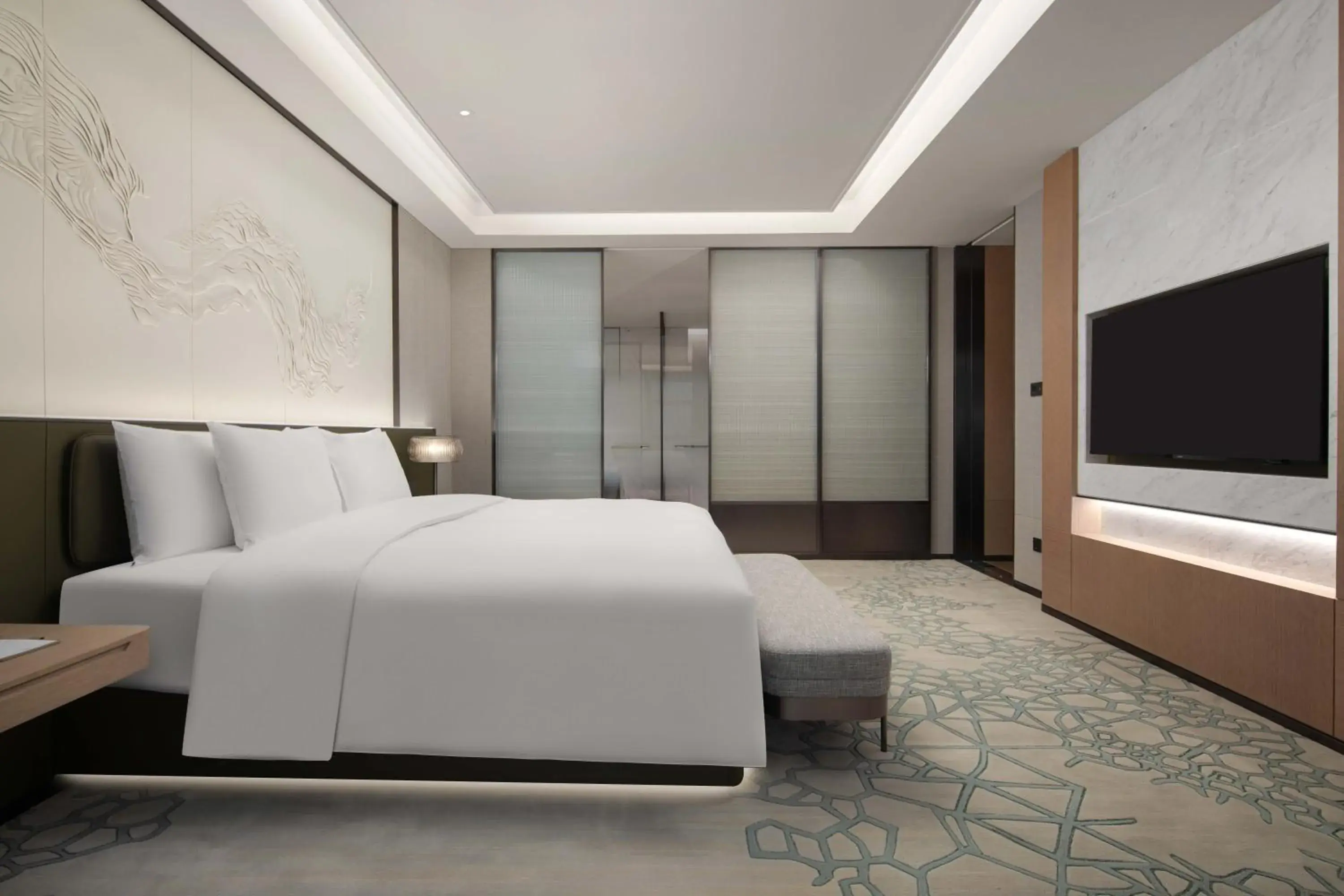 Bed in Crowne Plaza Jinan Runhua by IHG Bed in Crowne Plaza Jinan Runhua by IHG