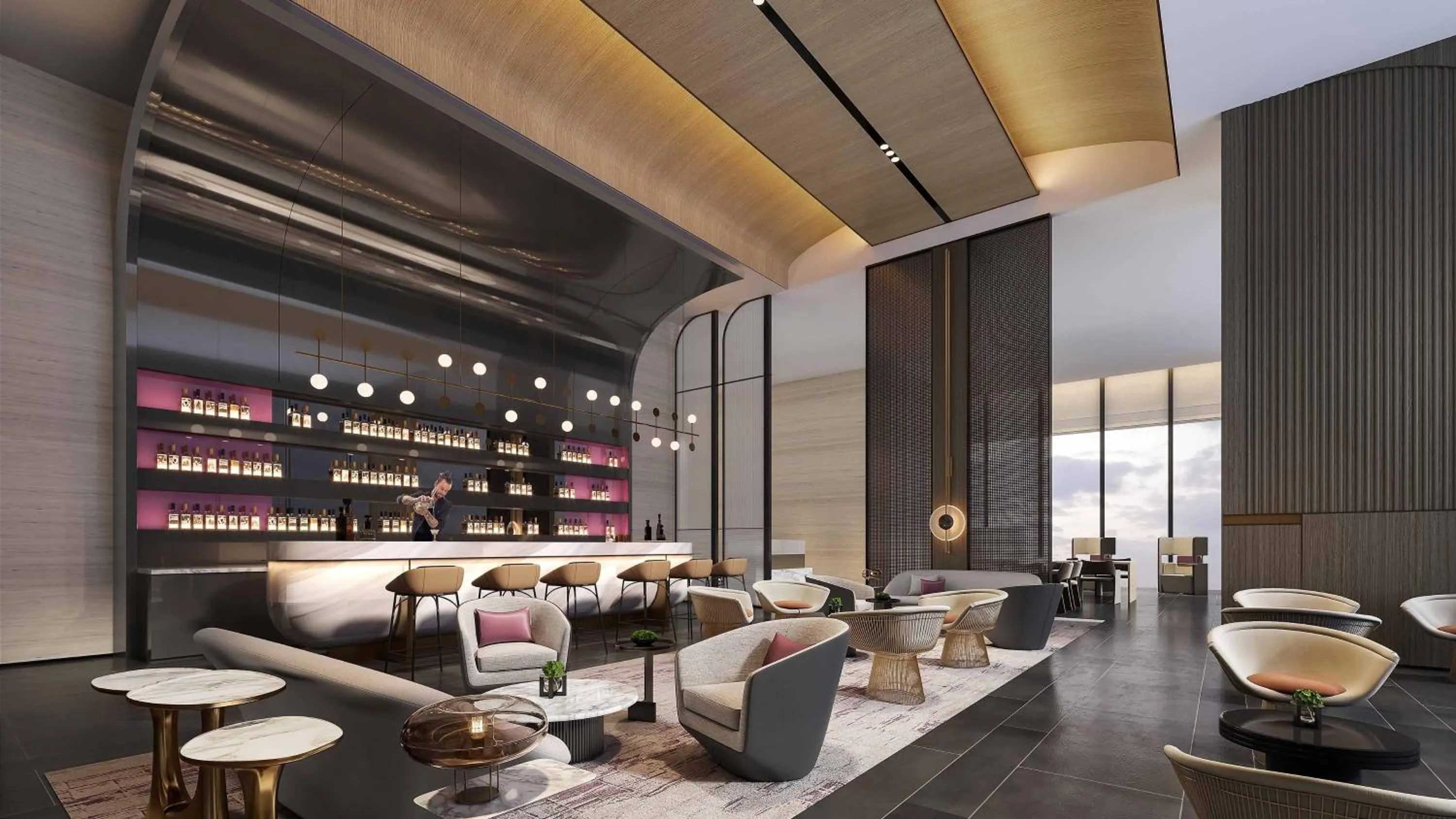 Lounge or bar in Crowne Plaza Jinan Runhua by IHG