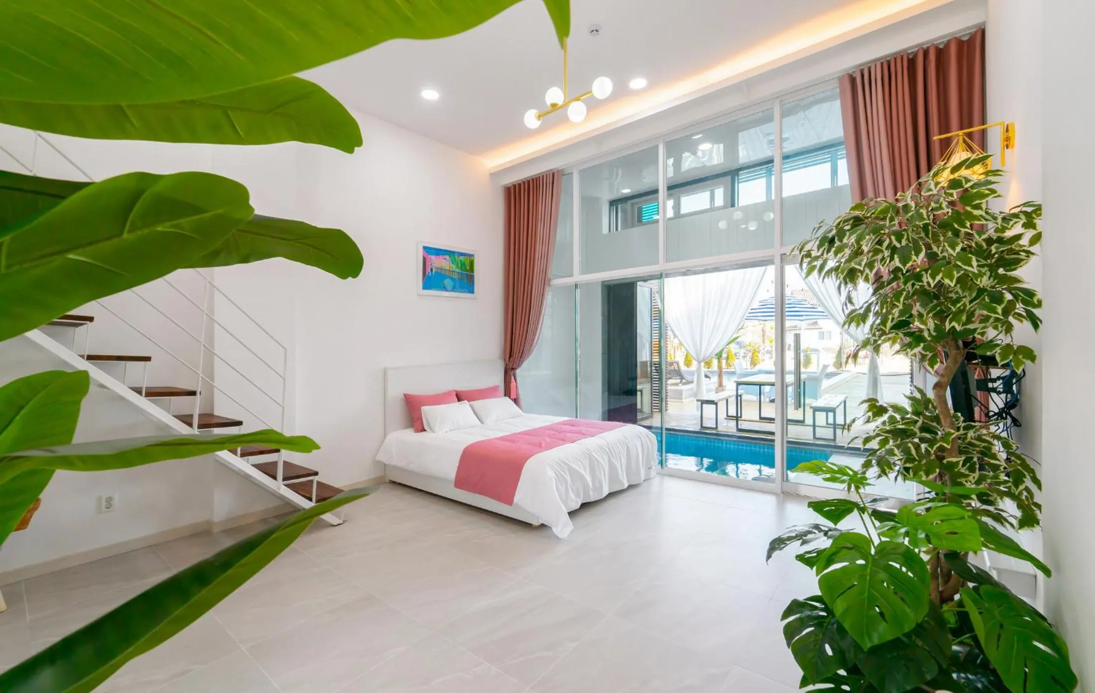 Bed in Patio Pool Villa