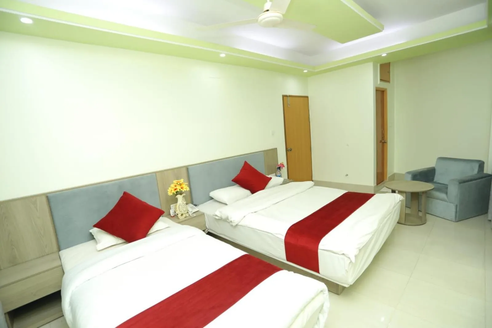 Bed in Wood Burn Hotel