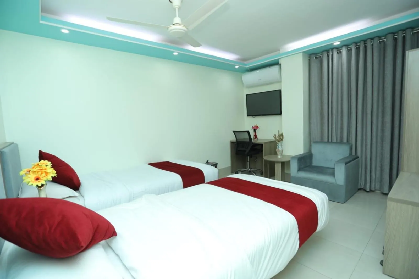 Bed in Wood Burn Hotel