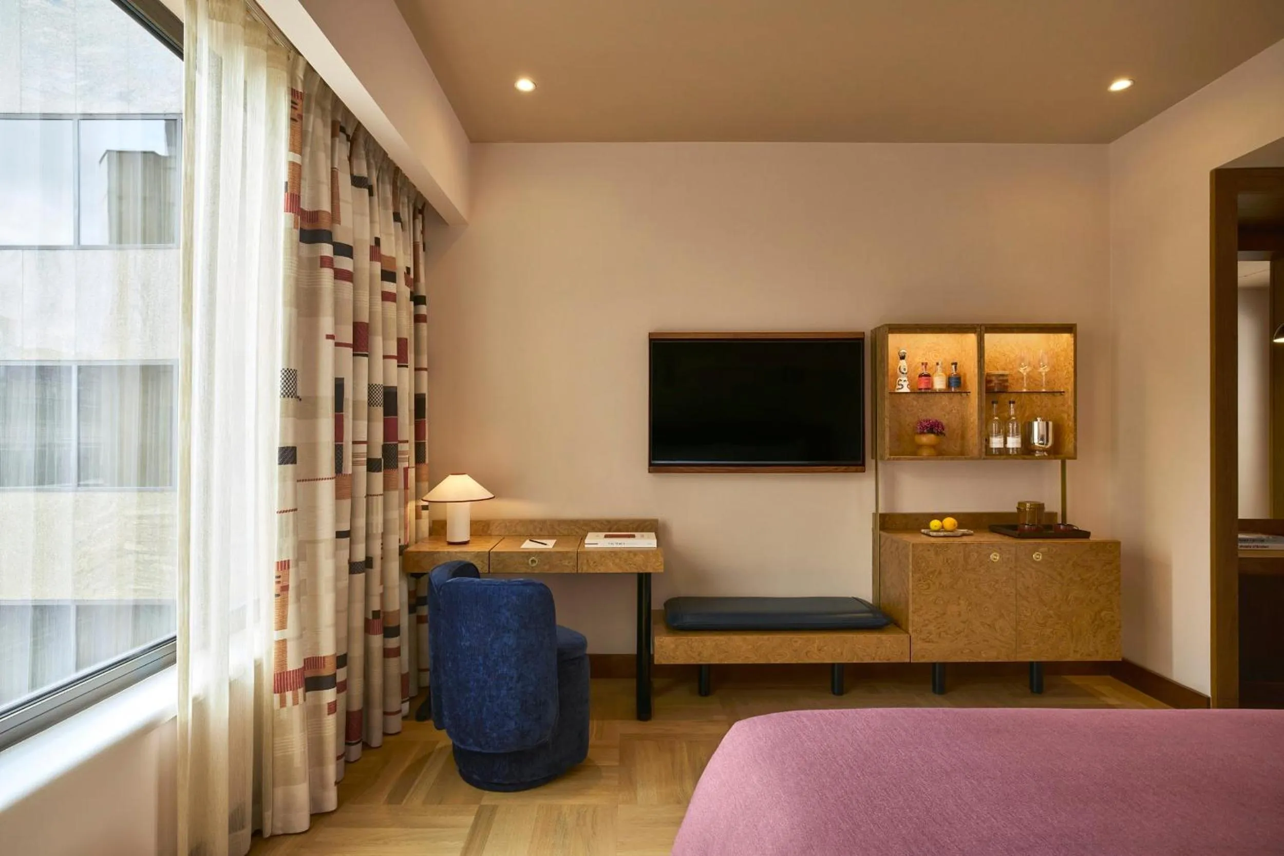 Seating area, Bed in Sir Devonshire Square Hotel, part of Sircle Collection