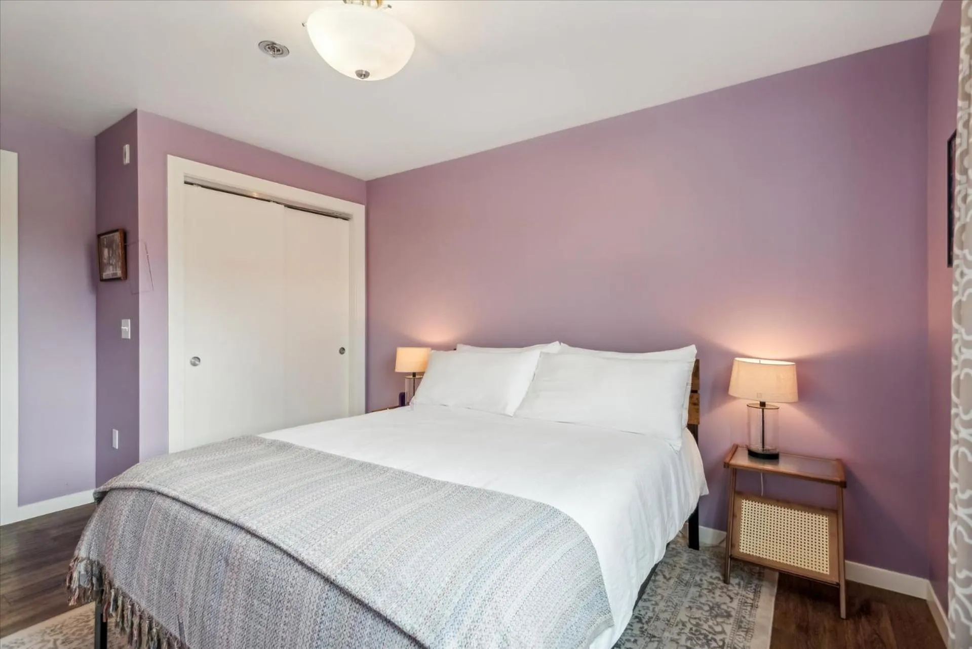 Bed in VioletSuitesPDX Boutique Hotel