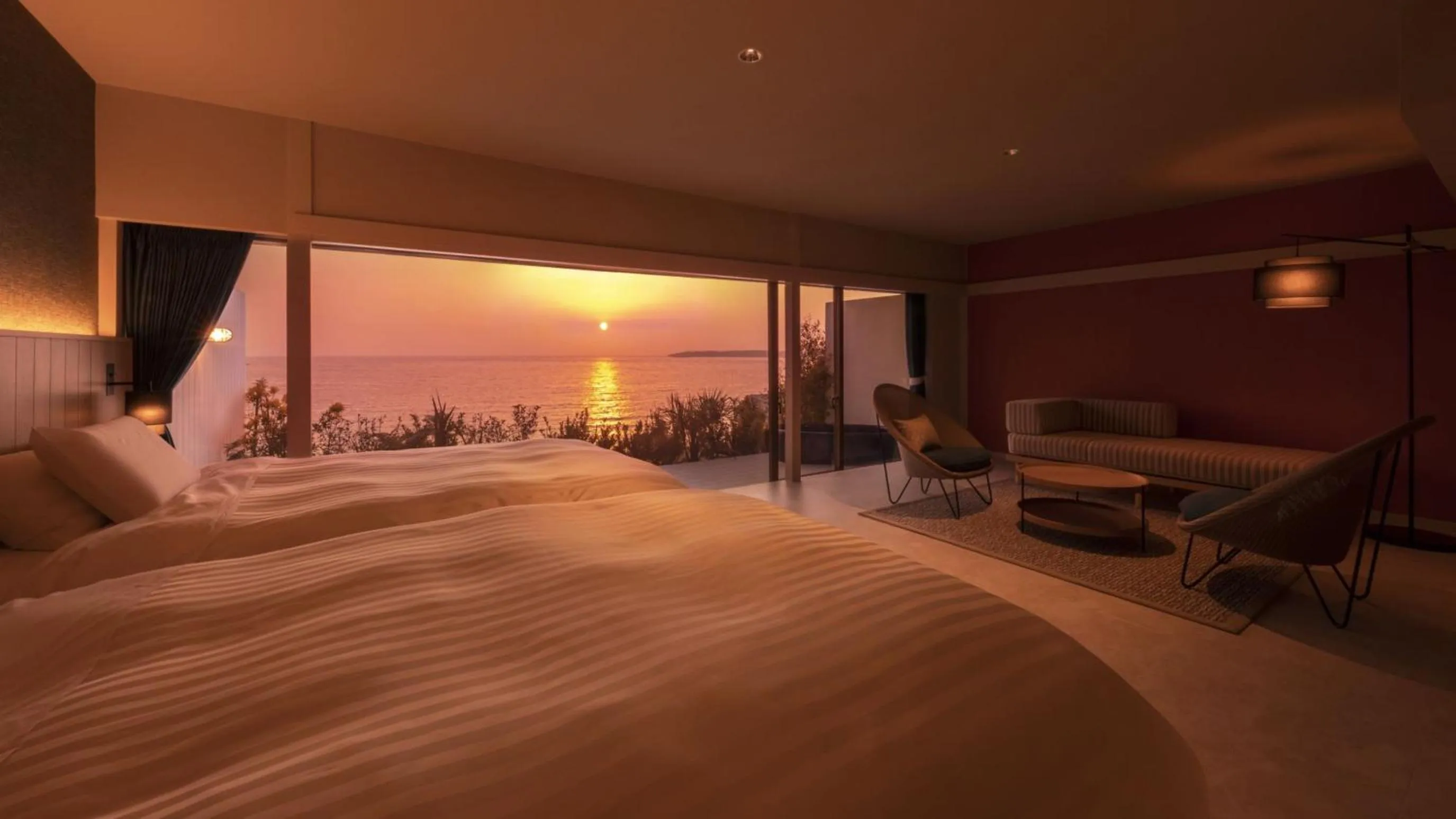 Bed in Hotel Nishinagato Resort