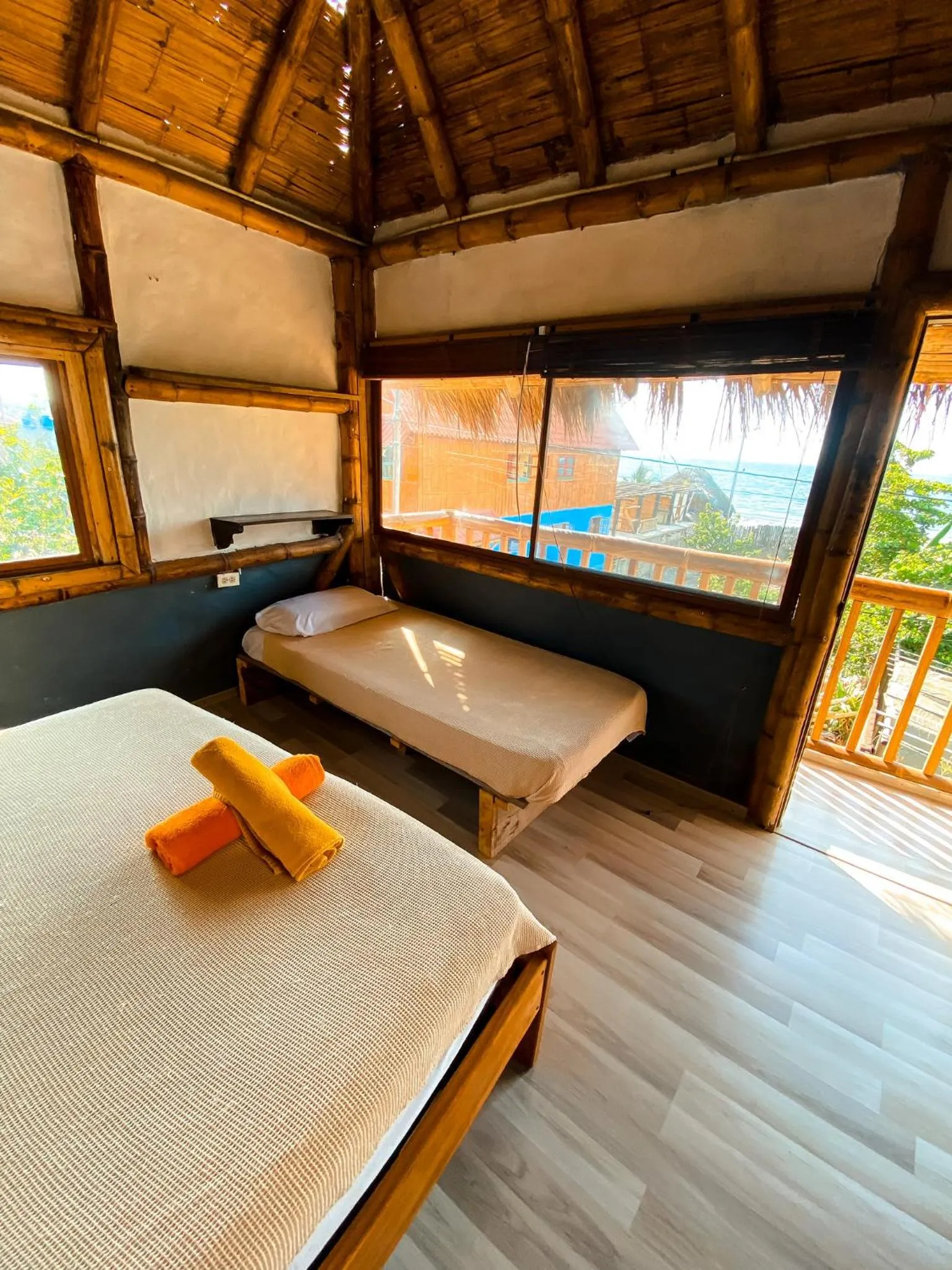 Bed in La Facha Hostal Restaurant Surf