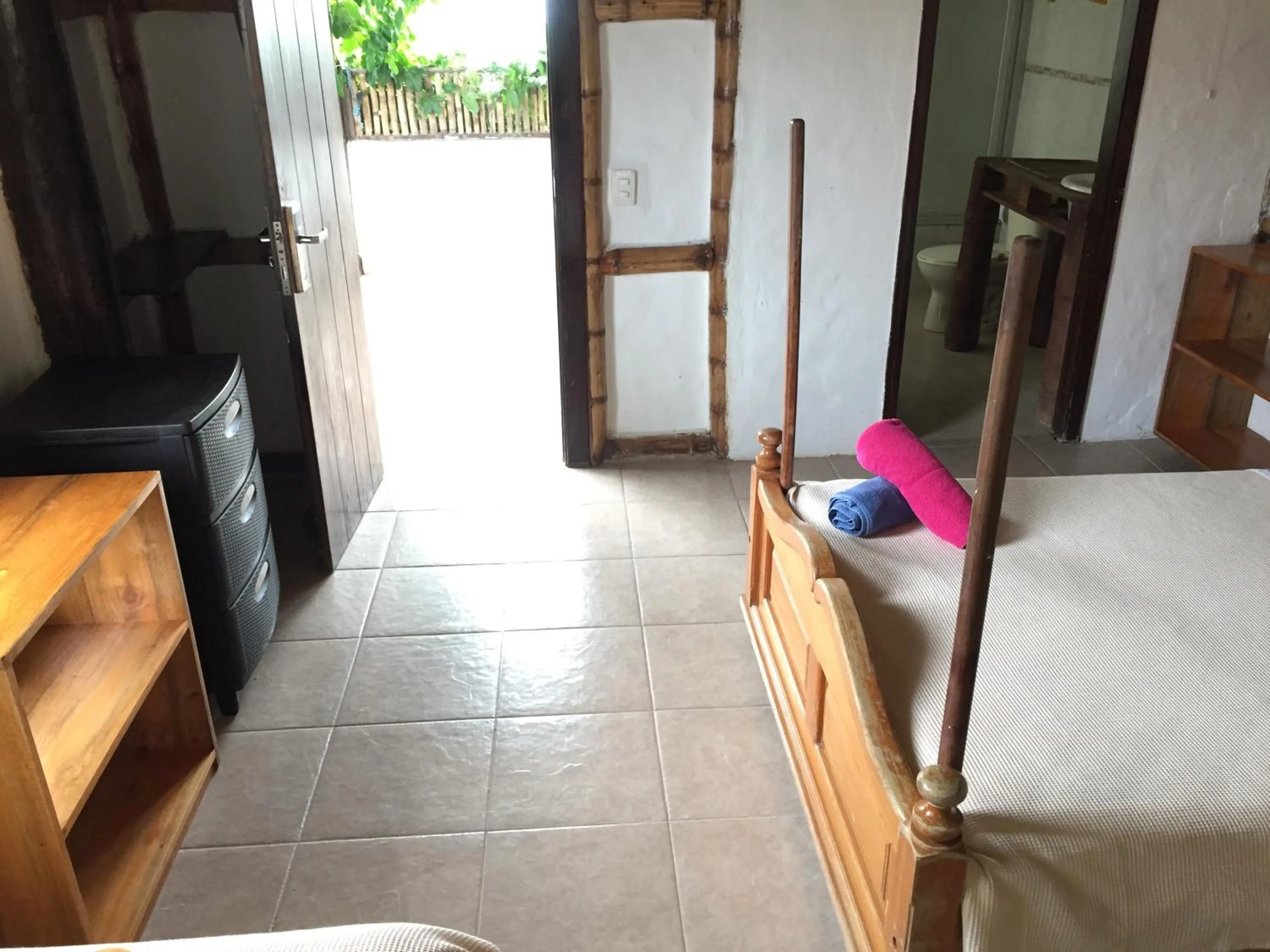 Balcony/Terrace, Bed in La Facha Hostal Restaurant Surf