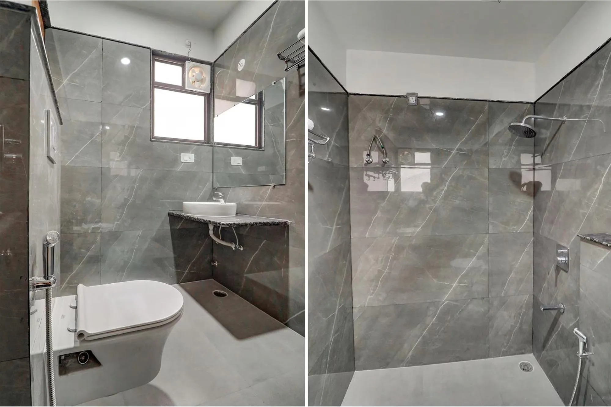 Bathroom in FabHotel AVS Grand and Banquets - 500m from Gomti Nagar railway station