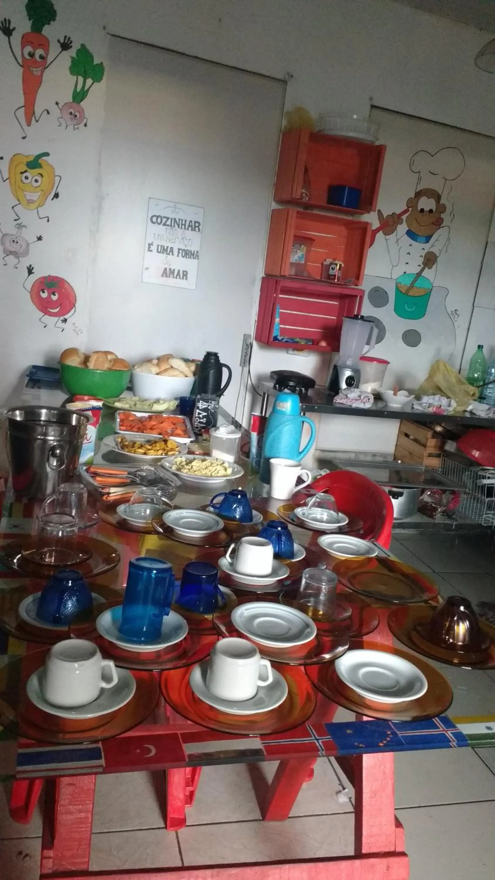 Buffet breakfast in Hostel Torre Bahia