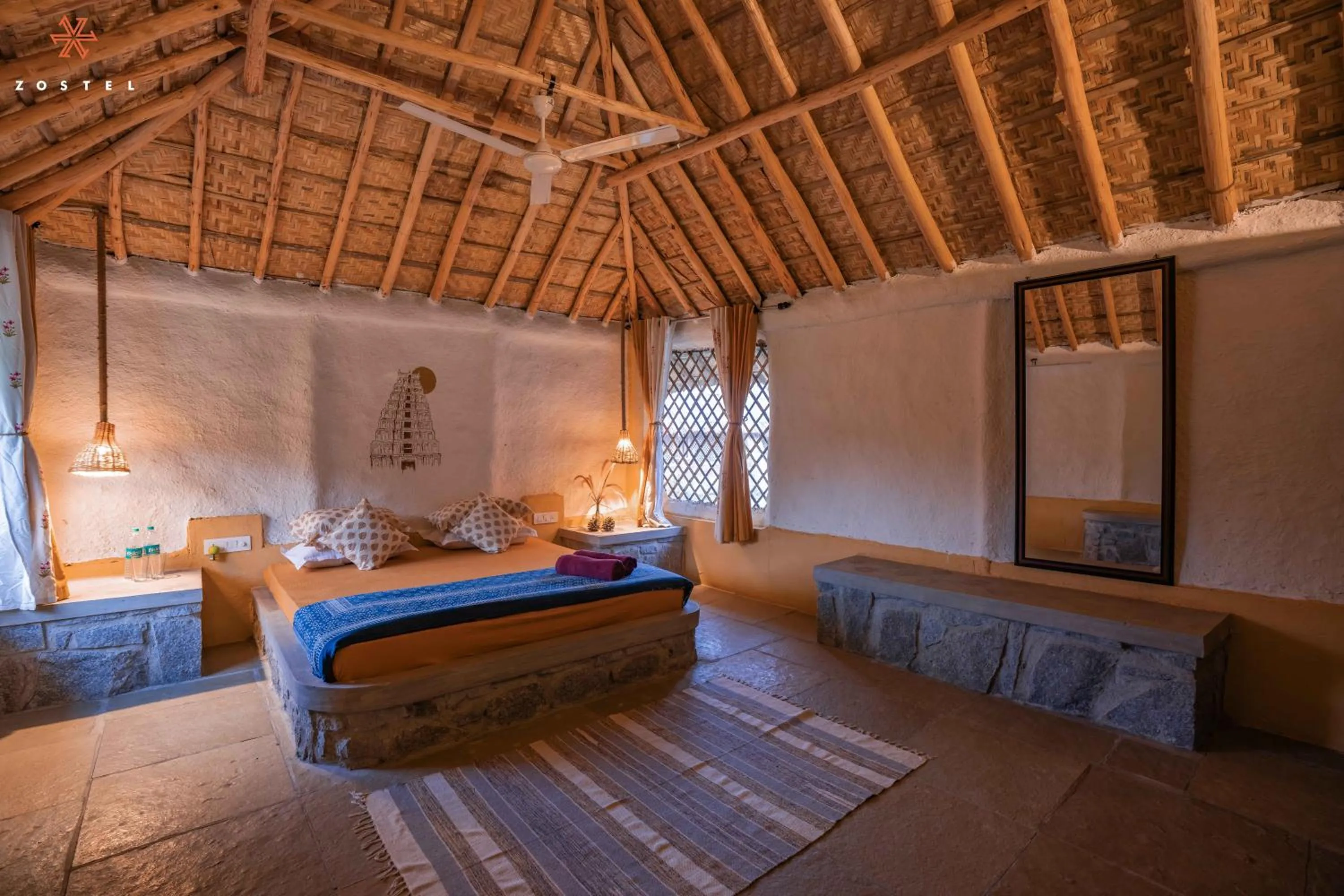 Bed in Zostel Hampi (Gangavathi)